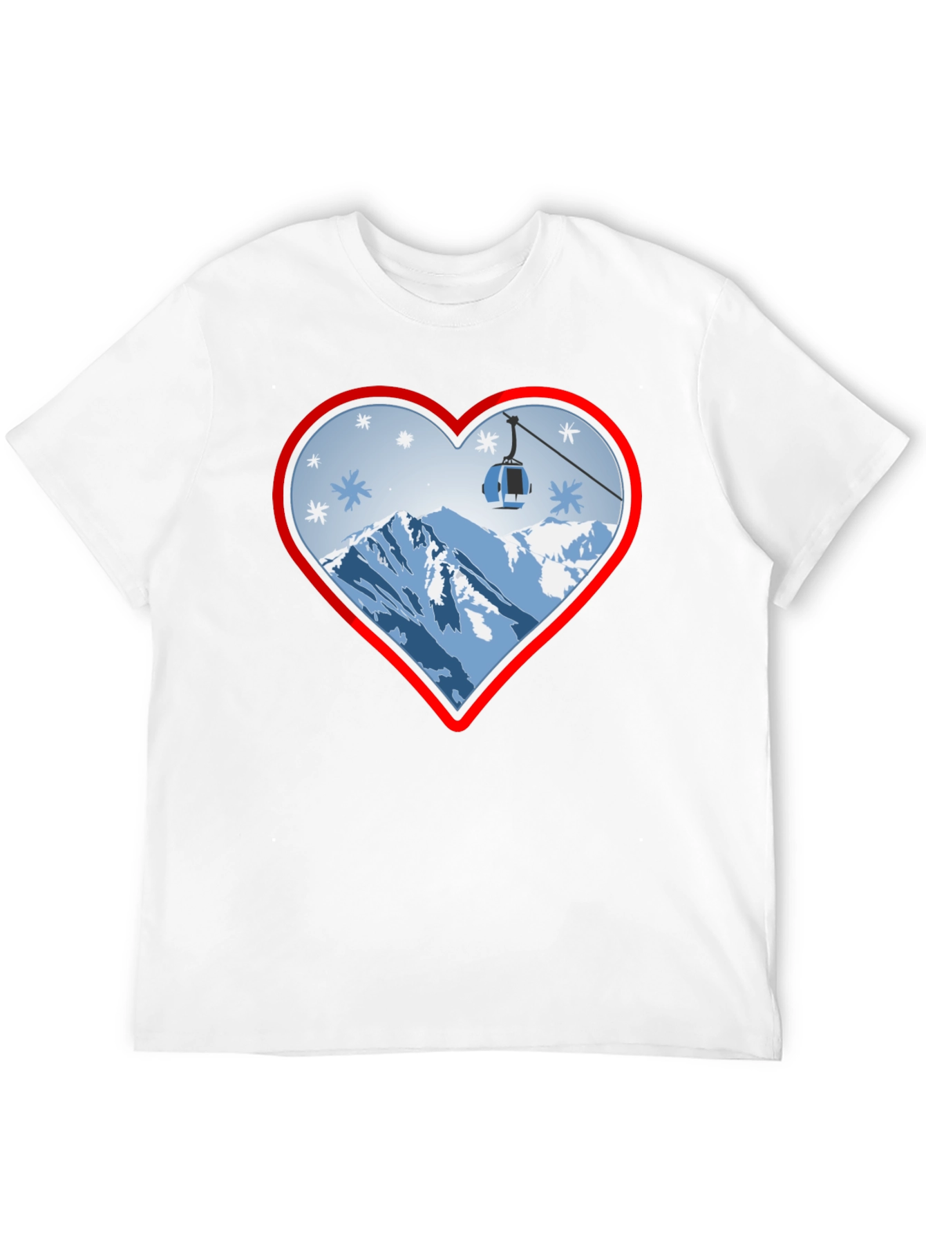 Heart Ski Lift Graphic Tee - Black