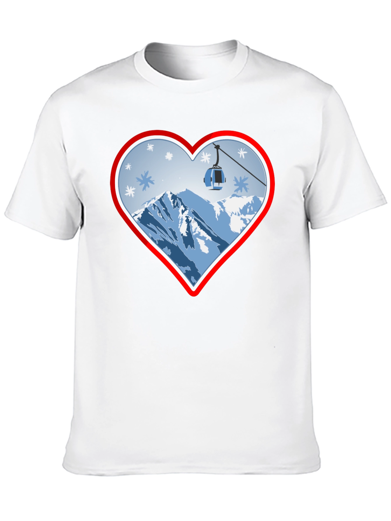 Heart Ski Lift Graphic Tee - Black