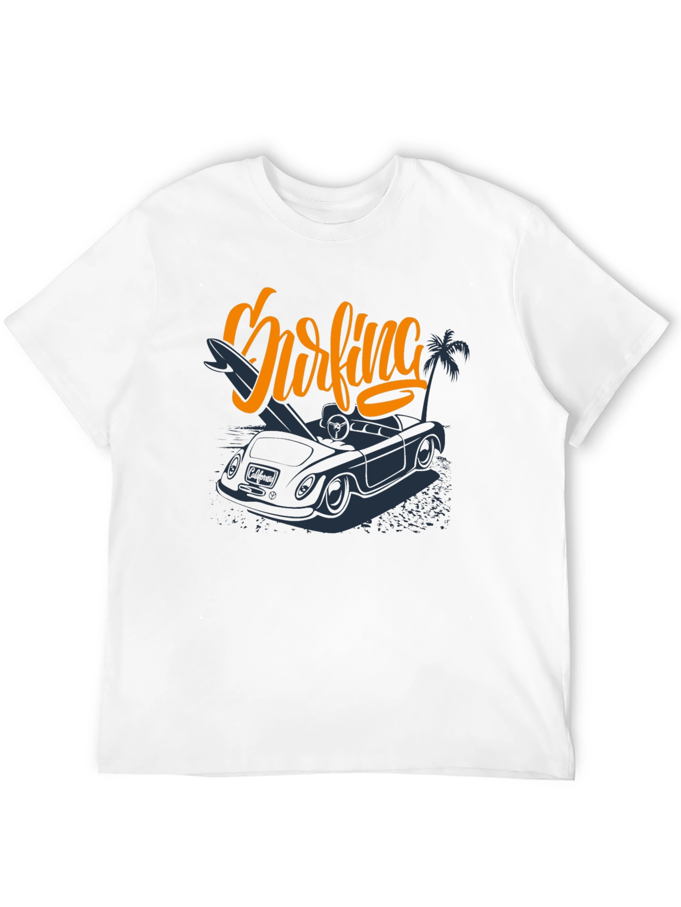Surfing Car Graphic Tee - Mens Black T-Shirt