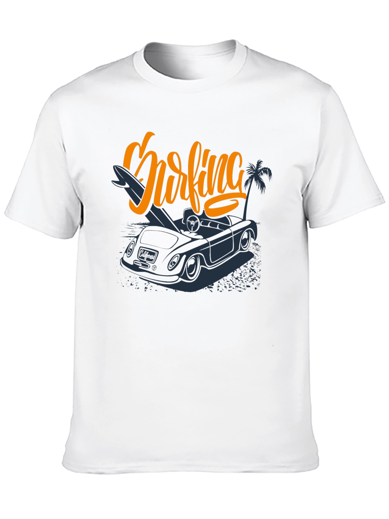 Surfing Car Graphic Tee - Mens Black T-Shirt