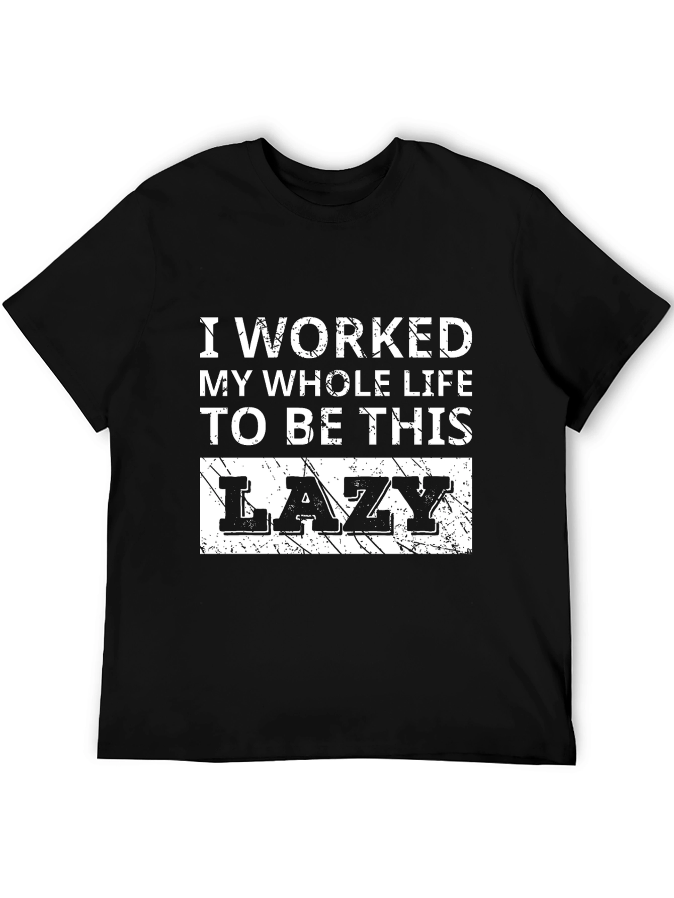 Funny Lazy Slogan Black T-Shirt