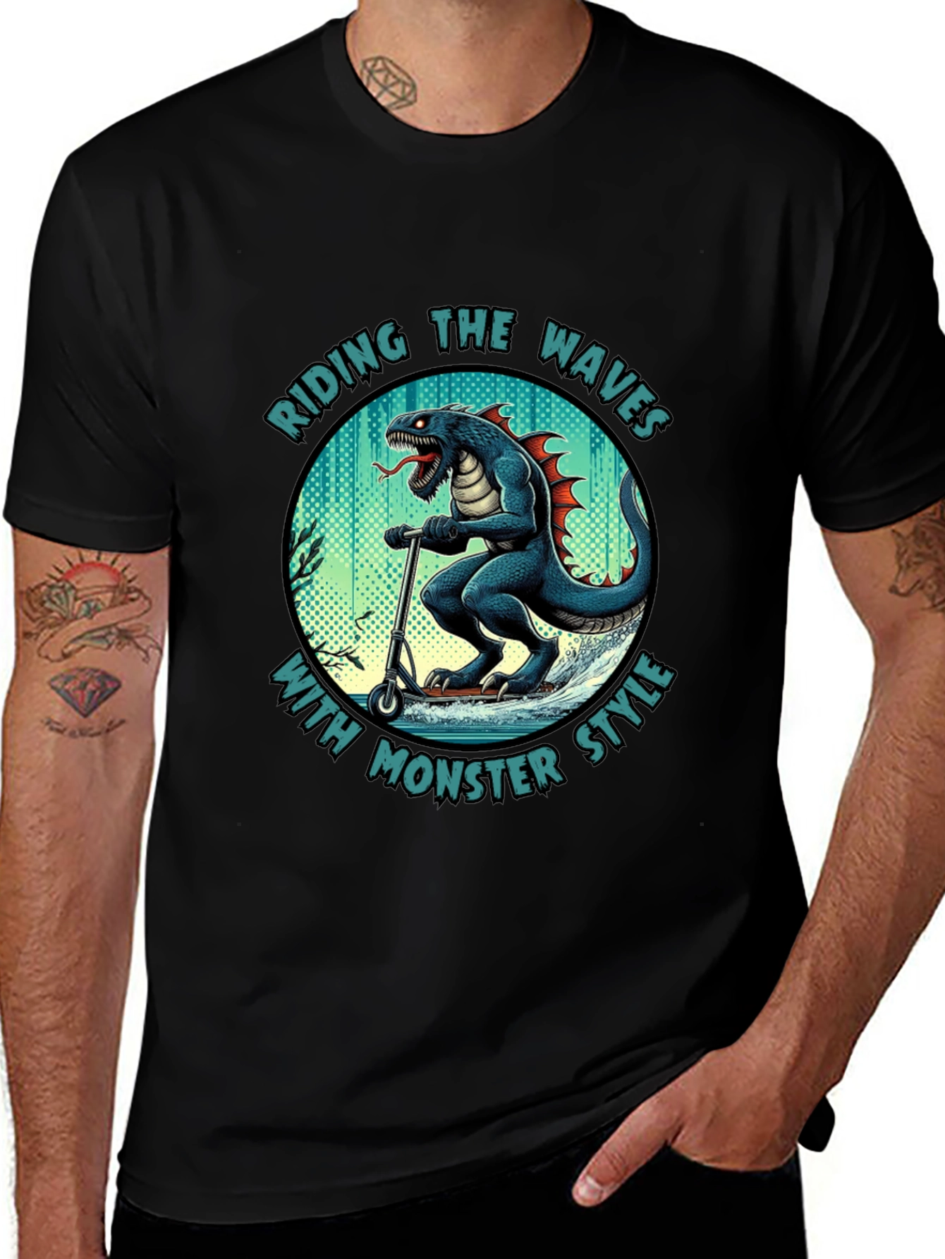 Monster Style Riding Waves T-Shirt