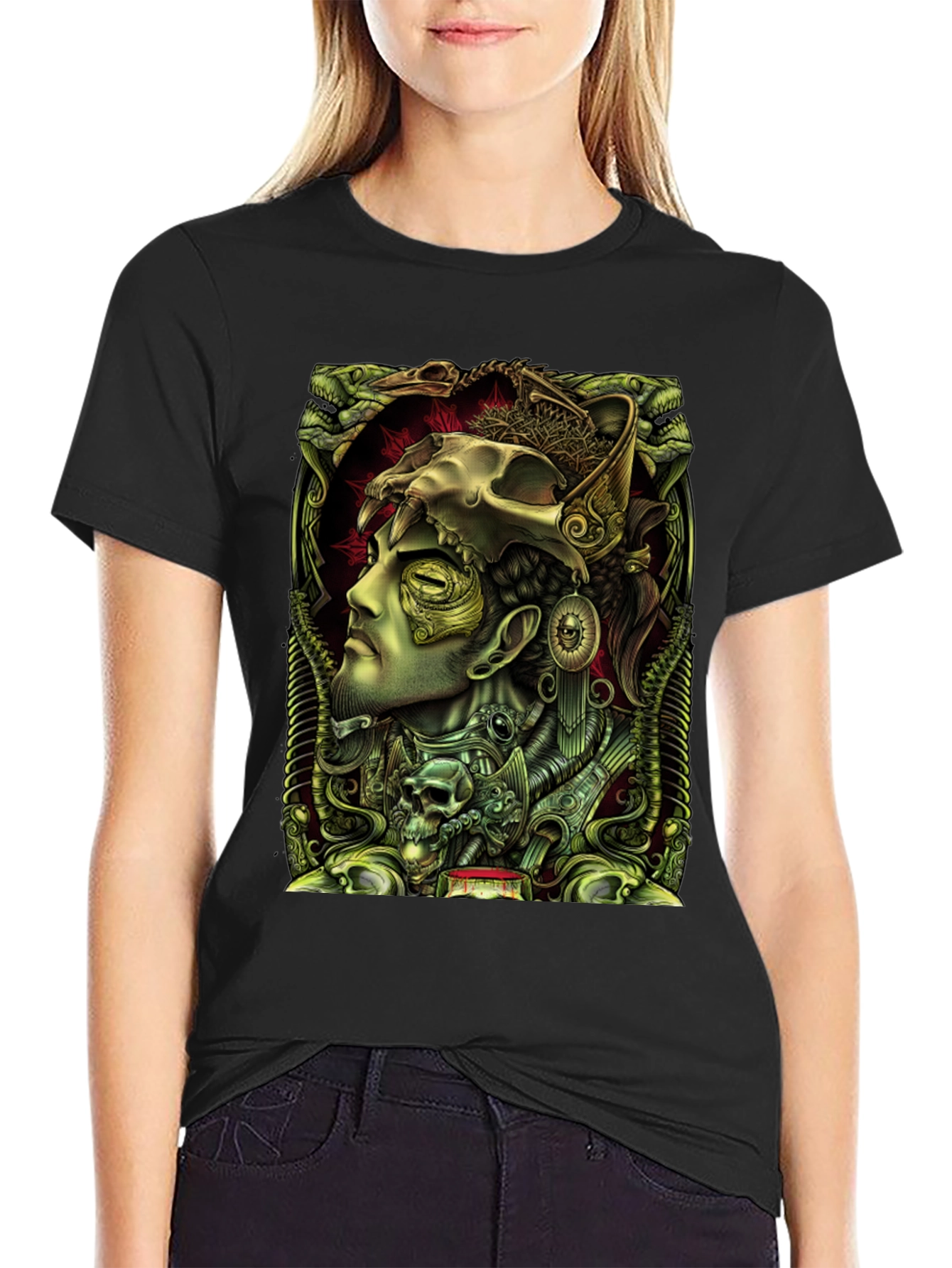 Esoteric Skull Graphic Tee - Unique Design