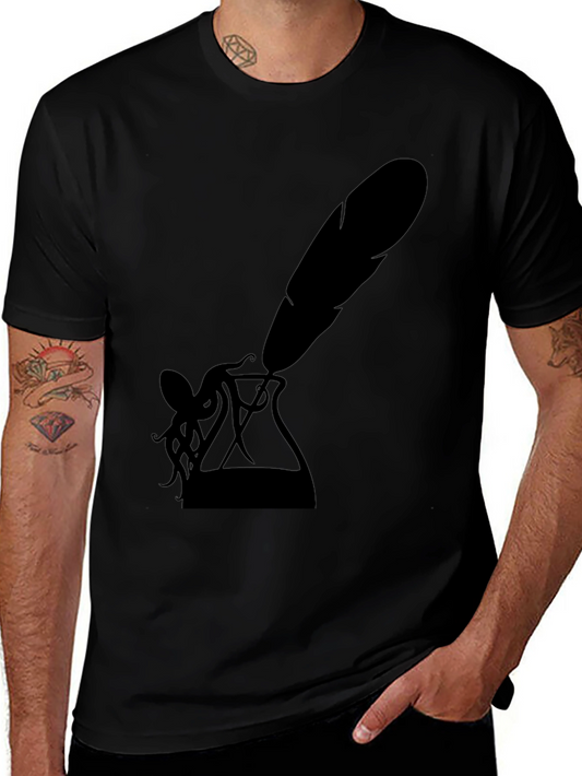 Mens Black Inkwell & Quill Graphic Tee