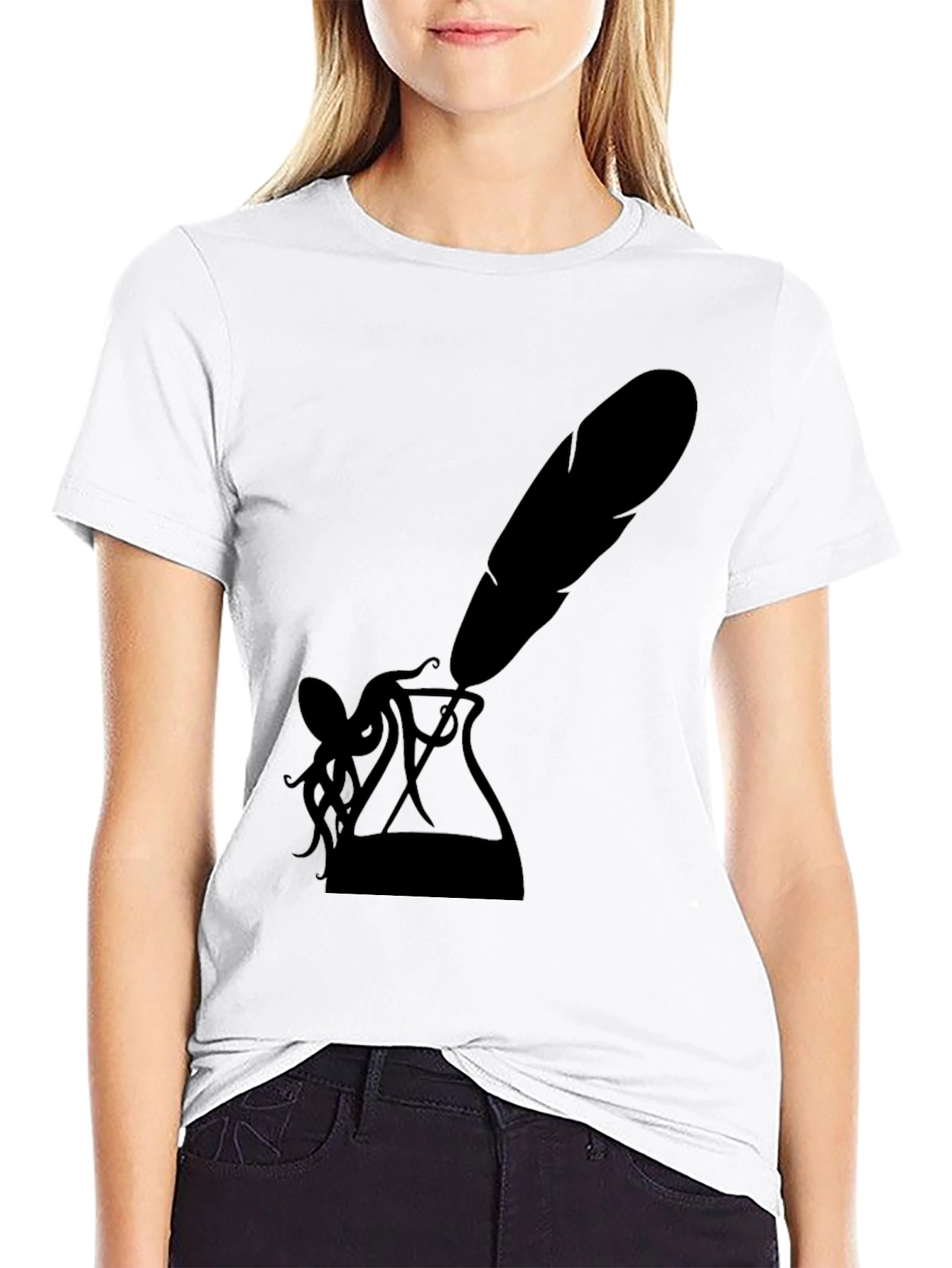 Mens Black Inkwell & Quill Graphic Tee