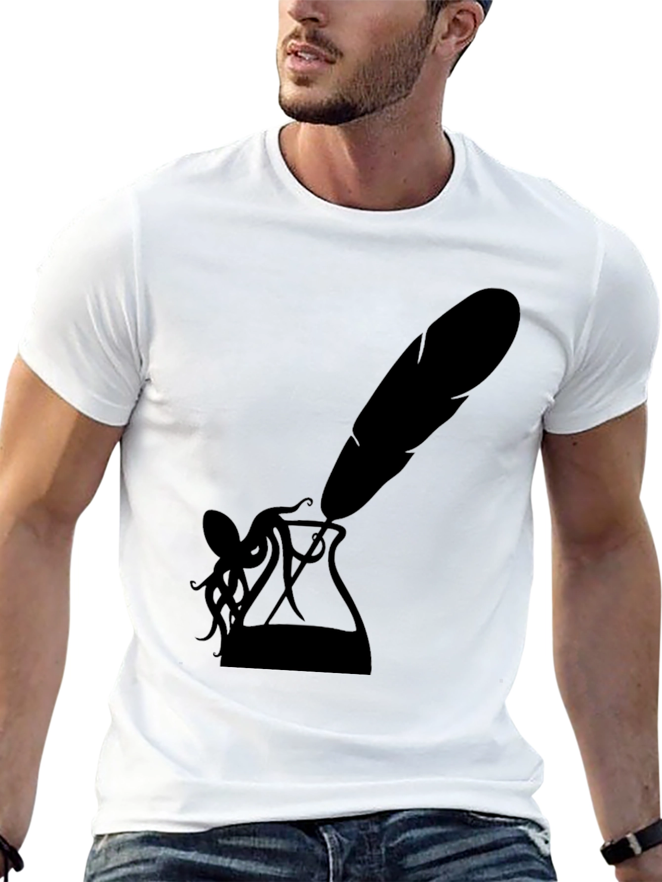 Mens Black Inkwell & Quill Graphic Tee
