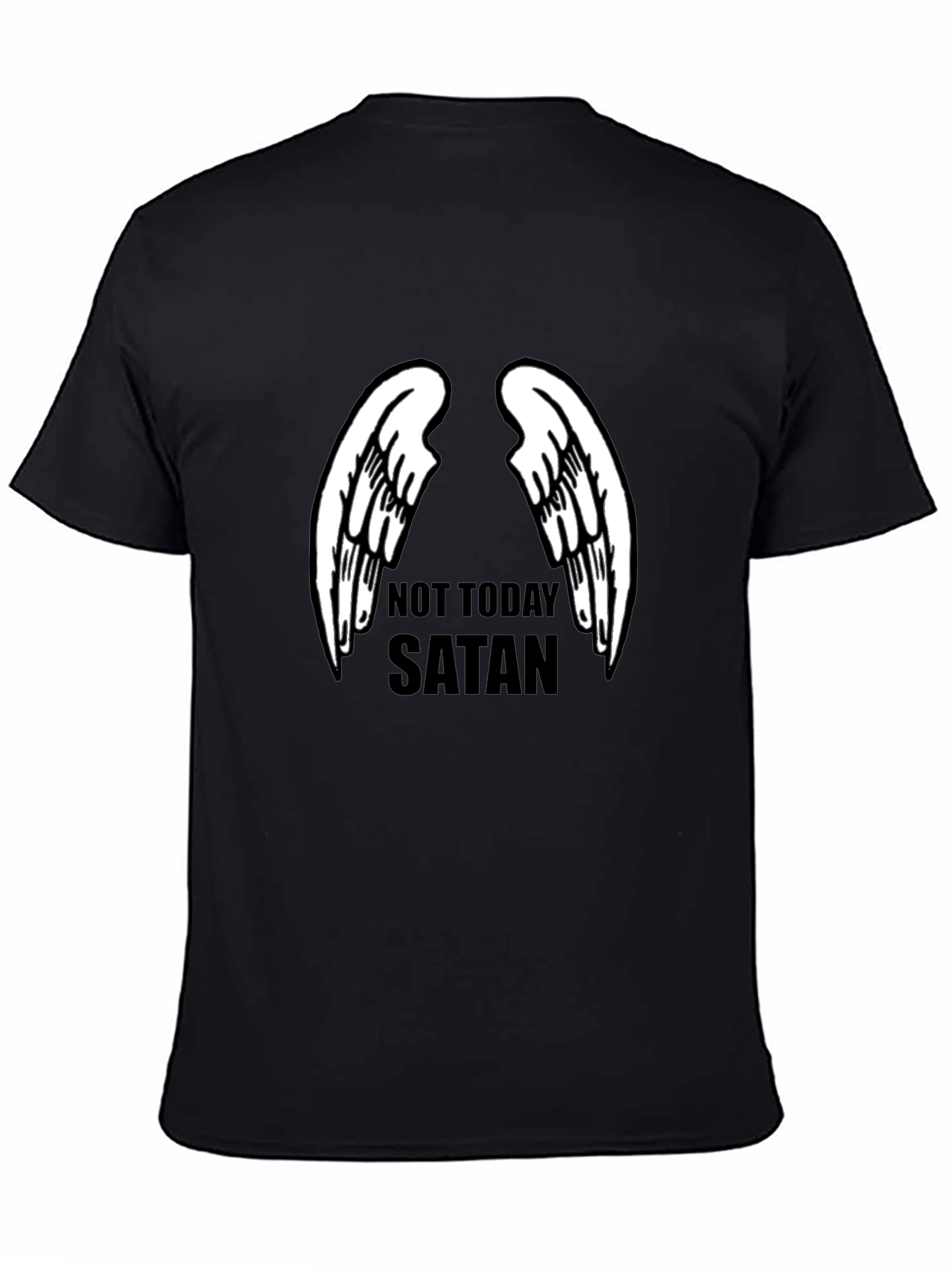 Not Today Satan Angel Wings Graphic Tee