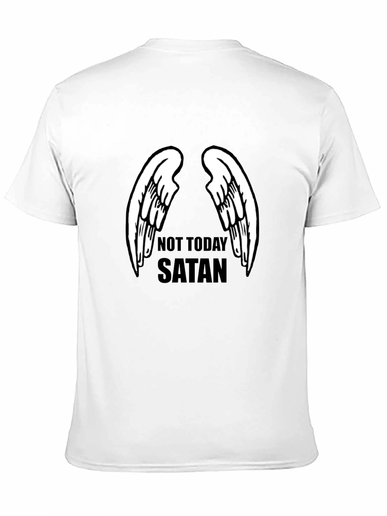 Not Today Satan Angel Wings Graphic Tee
