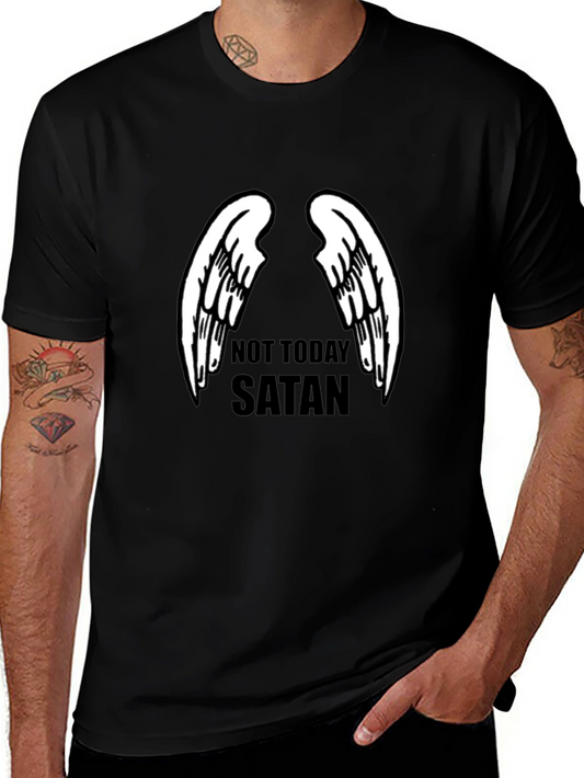 Not Today Satan Angel Wings Graphic Tee