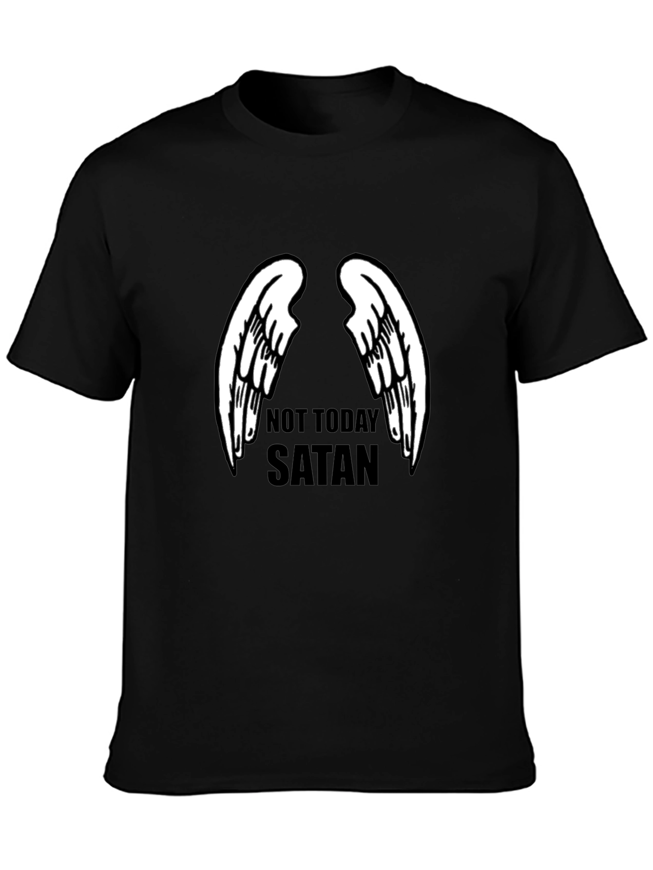 Not Today Satan Angel Wings Graphic Tee