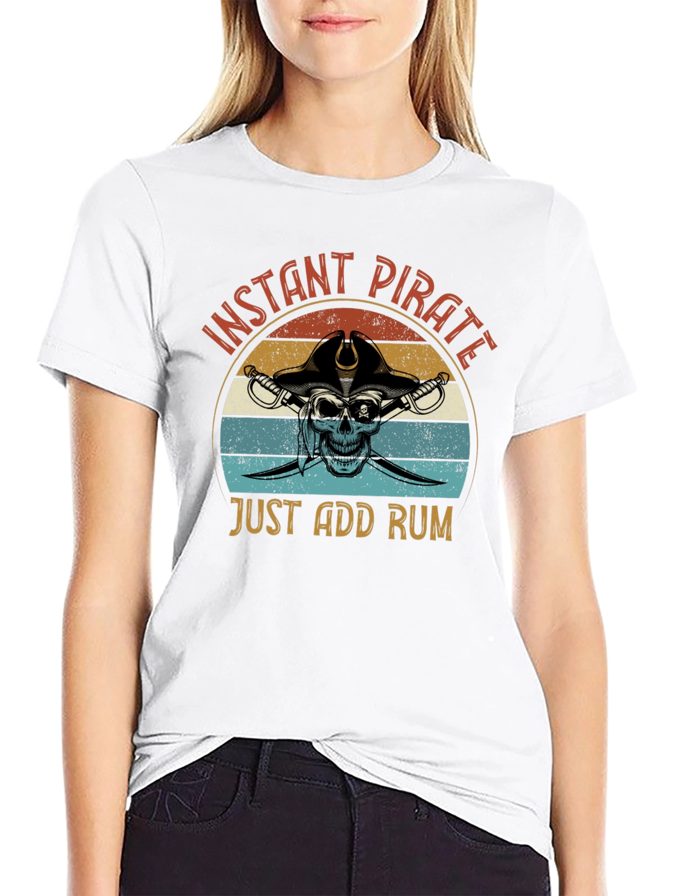 Instant Pirate T-Shirt - Just Add Rum Graphic Tee