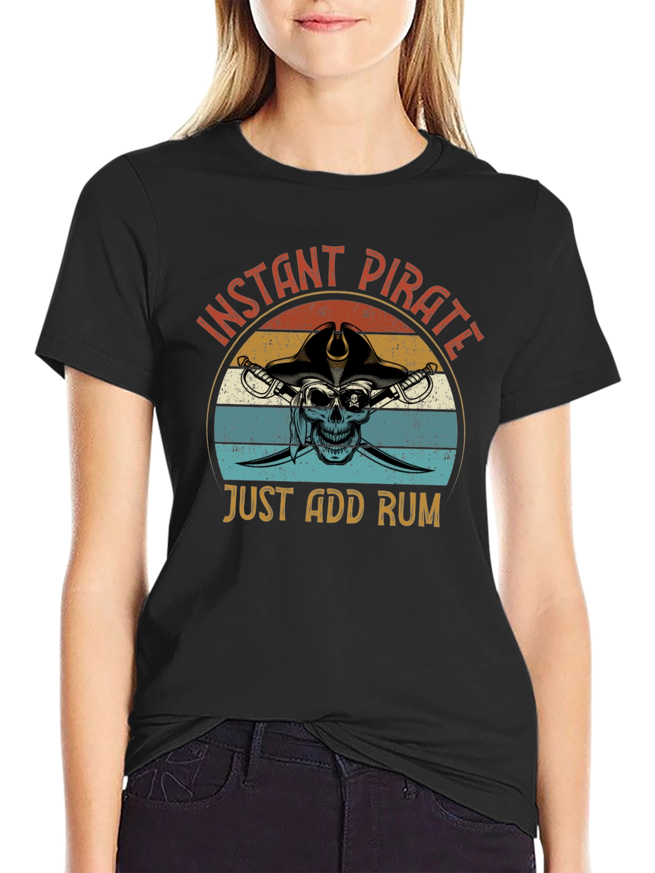 Instant Pirate T-Shirt - Just Add Rum Graphic Tee
