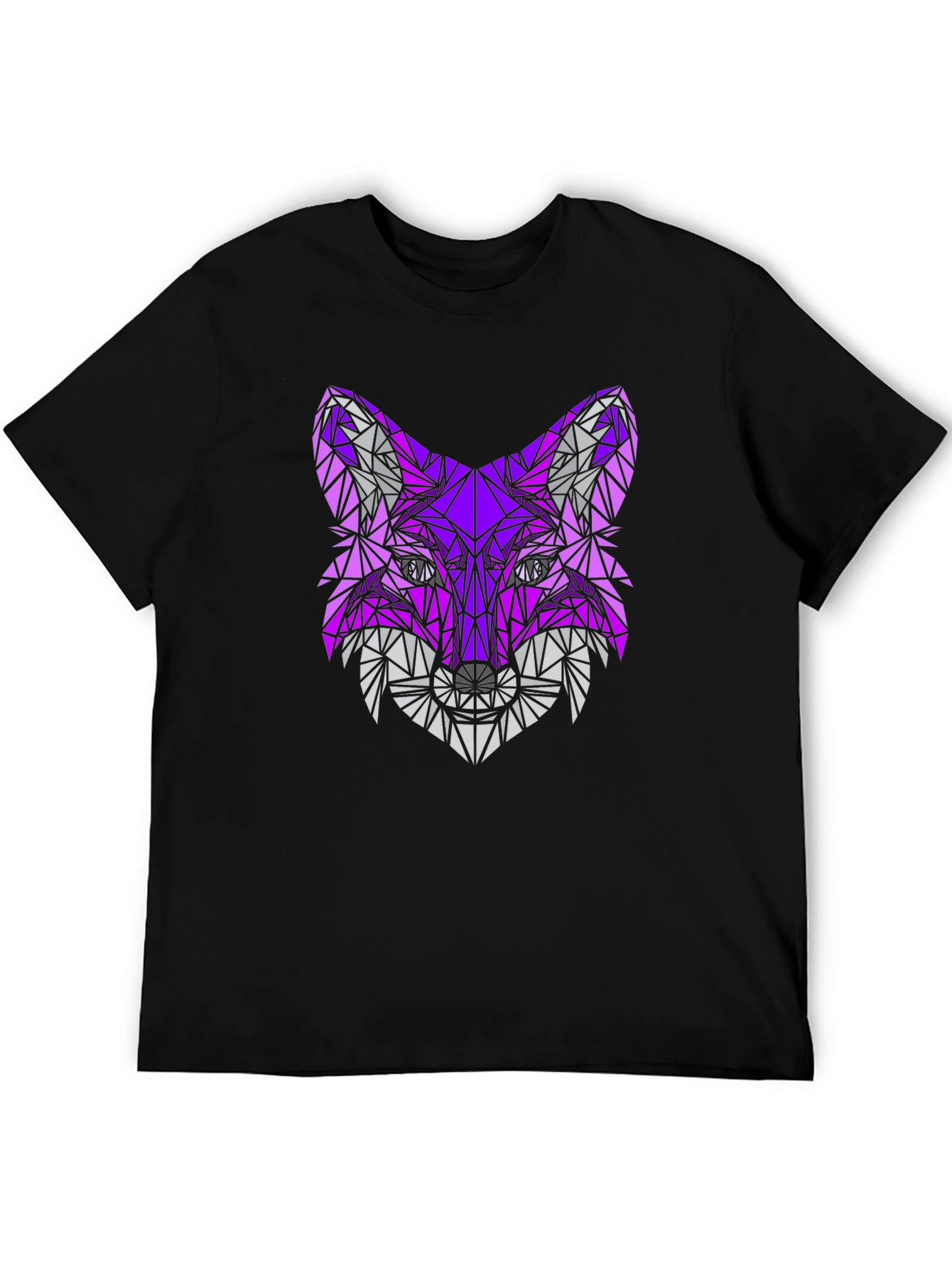 Geometric Fox Head T-Shirt - Abstract Design