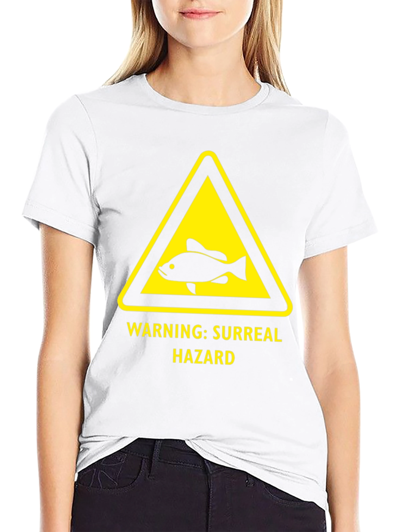 Surreal Hazard Warning Fish Graphic T-Shirt