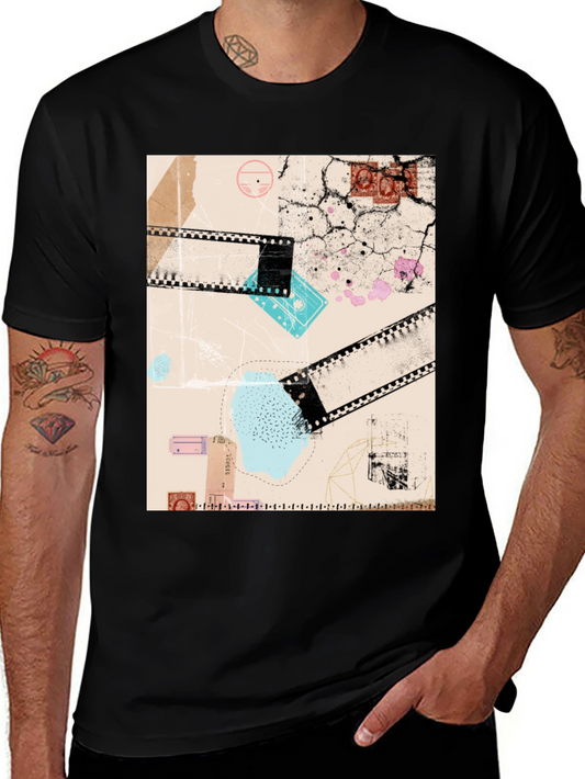 Abstract Film T-Shirt: Unique Graphic Tee for Men