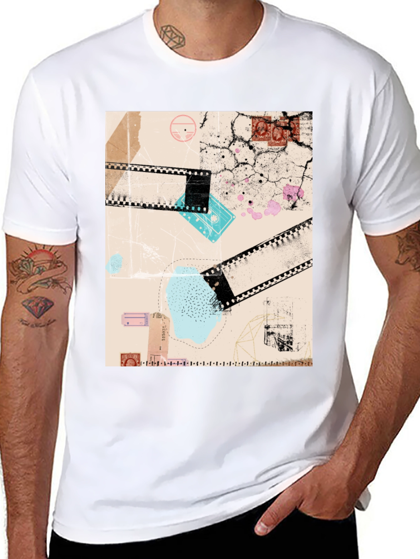 Abstract Film T-Shirt: Unique Graphic Tee for Men