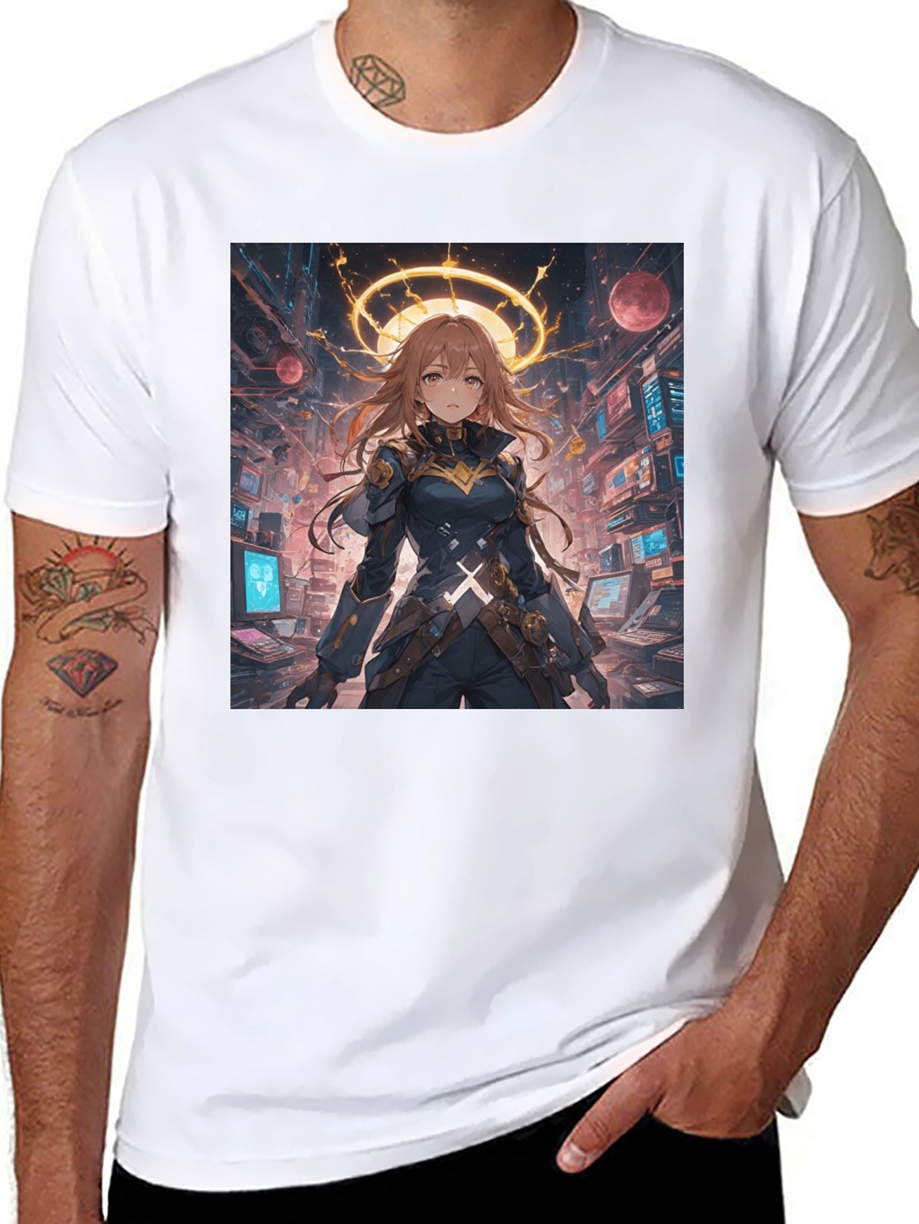 Anime Character Graphic Black T-Shirt