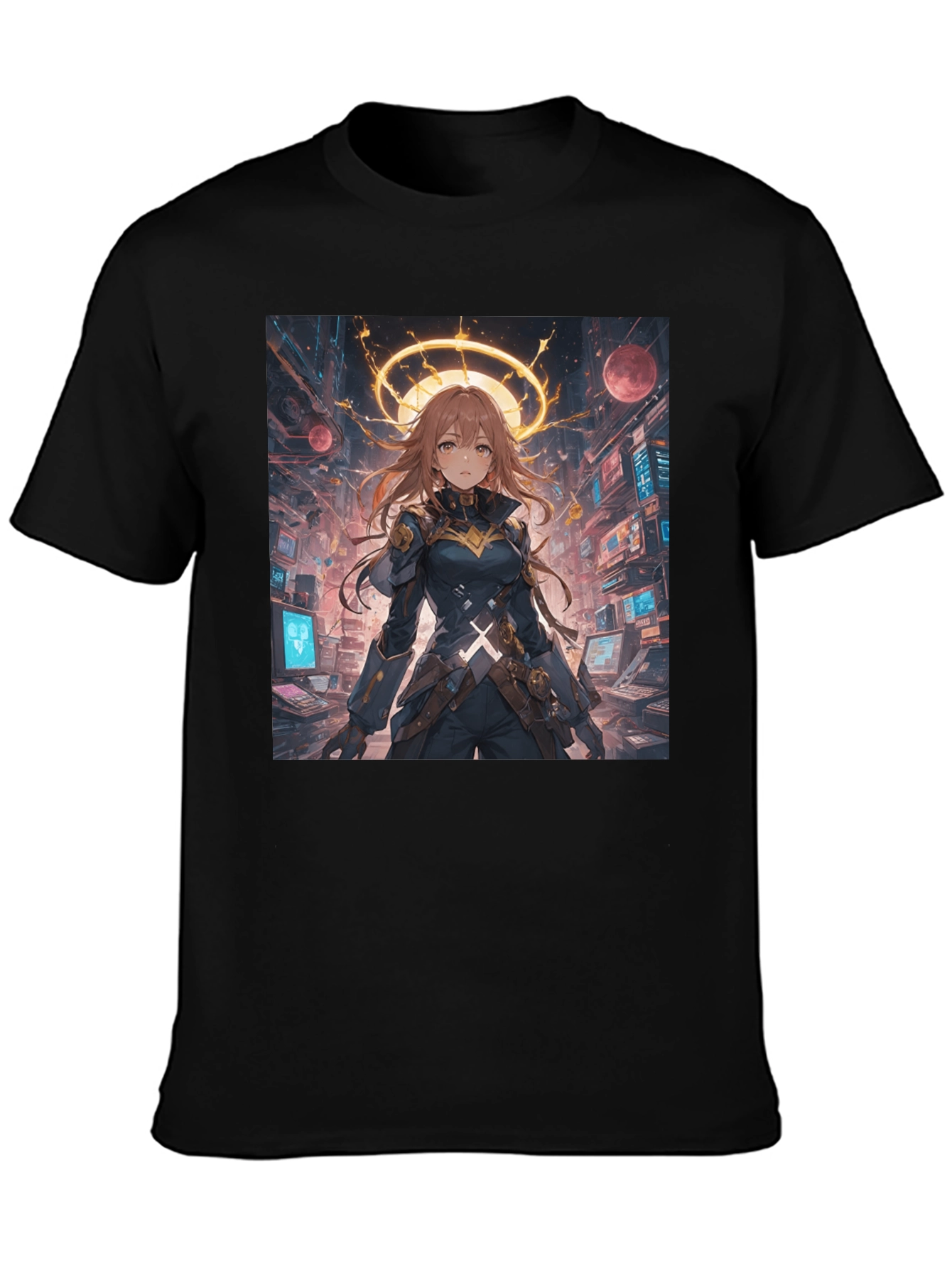 Anime Character Graphic Black T-Shirt