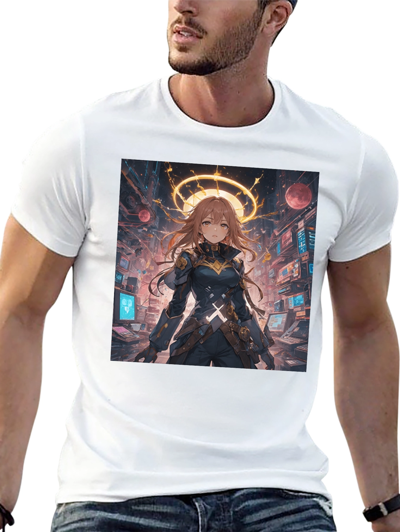 Anime Character Graphic Black T-Shirt