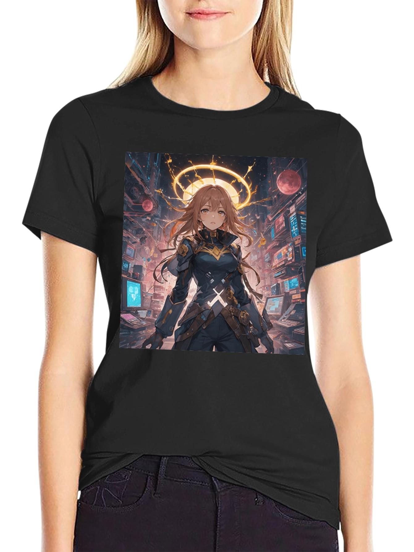 Anime Character Graphic Black T-Shirt