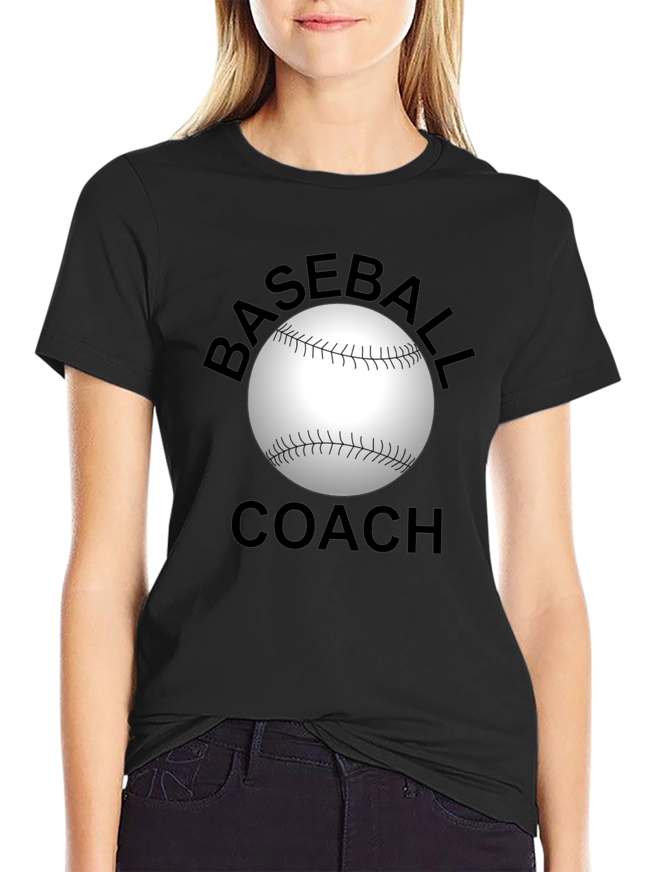 Baseball Coach Graphic T-Shirt - Black
