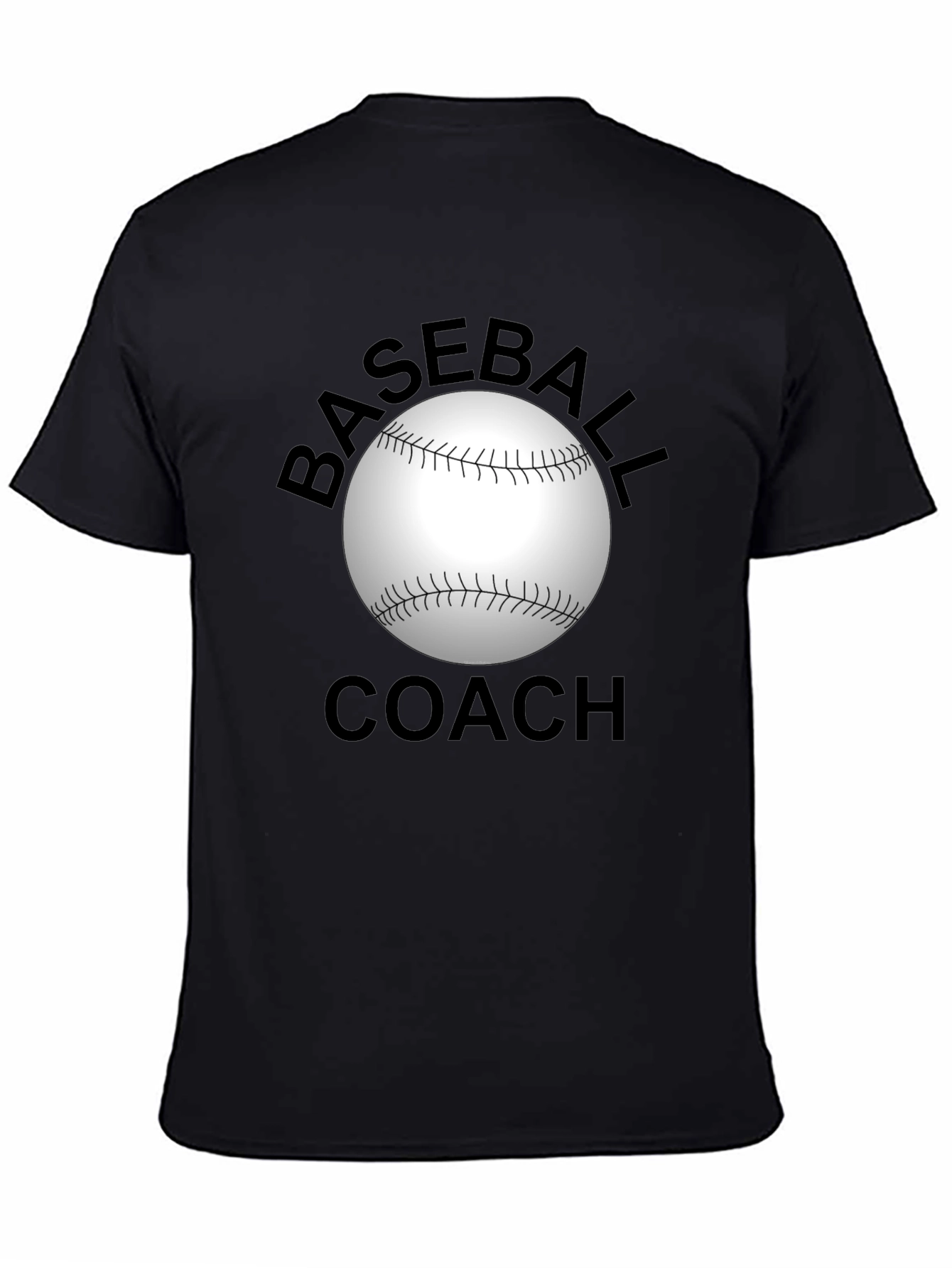 Baseball Coach Graphic T-Shirt - Black