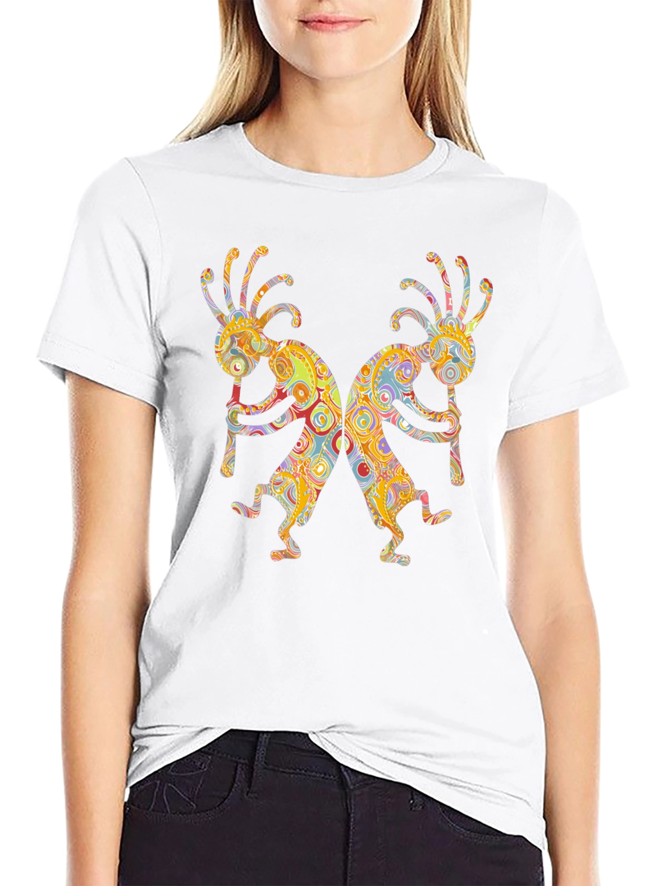 Kokopelli Dancer Graphic Tee - Black