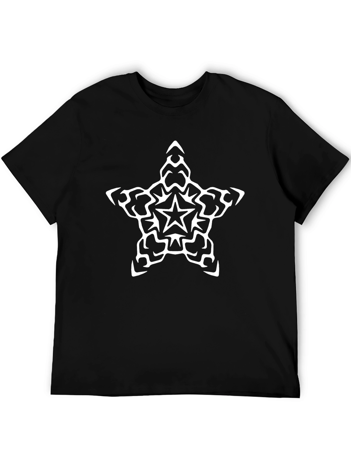 Tribal Star Black T-Shirt - Modern Graphic Tee