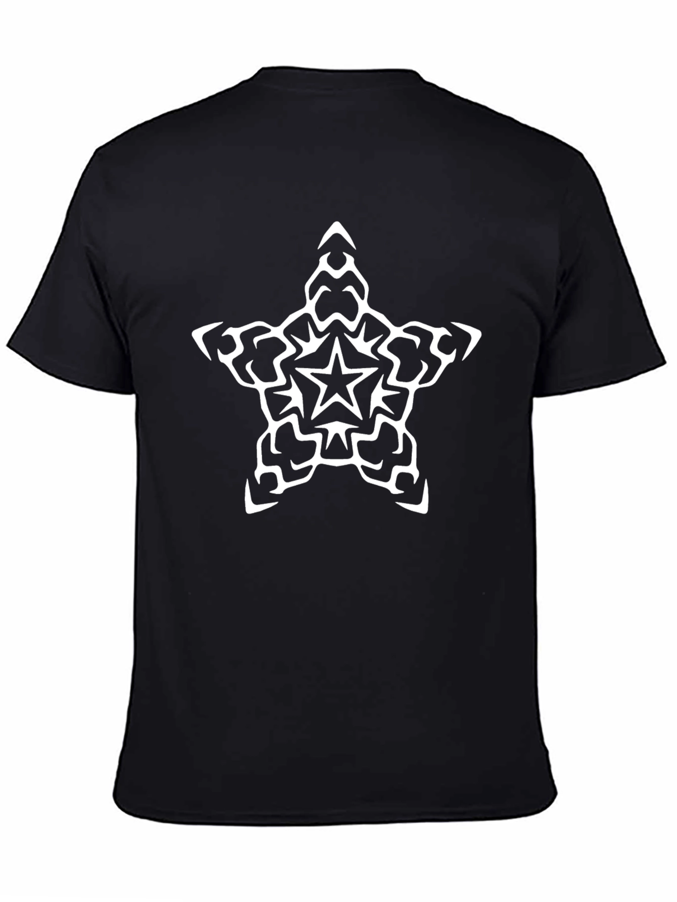 Tribal Star Black T-Shirt - Modern Graphic Tee