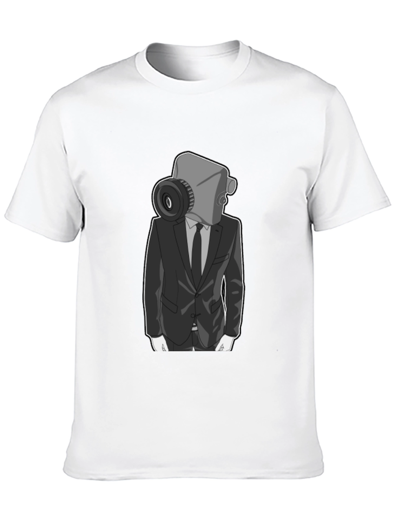 Camera Head Man in Suit Graphic T-Shirt