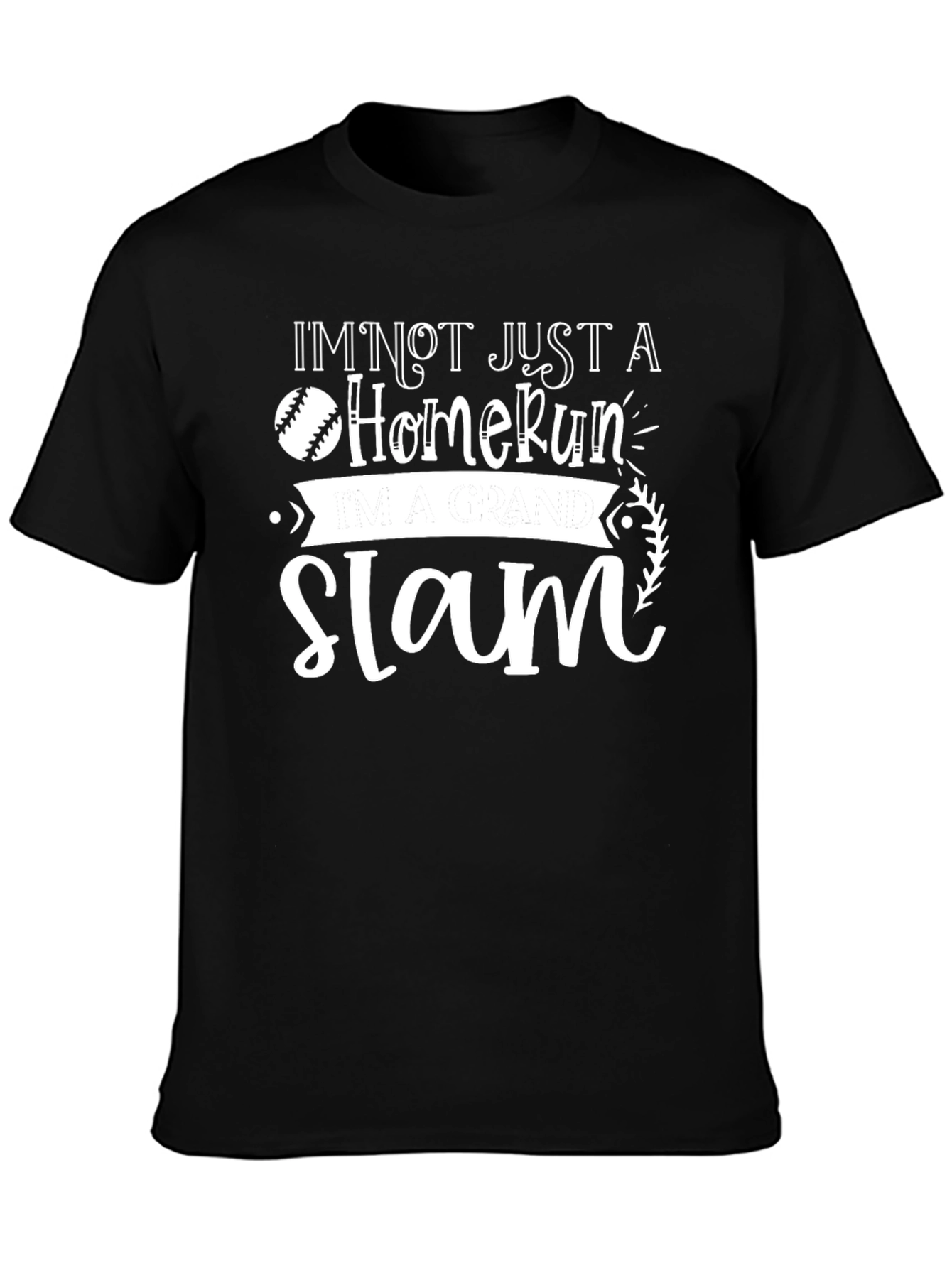 Grand Slam Baseball Graphic Tee - Black