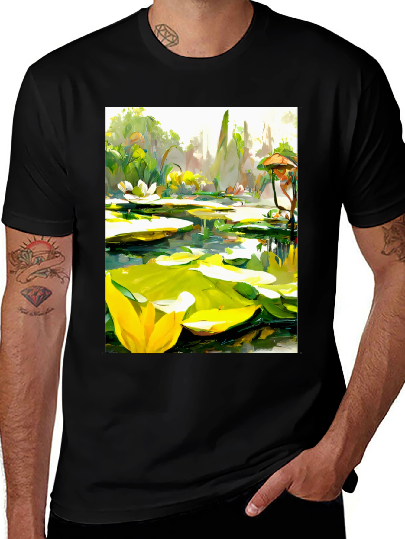 Lily Pad Pond Art T-Shirt - Natures Beauty