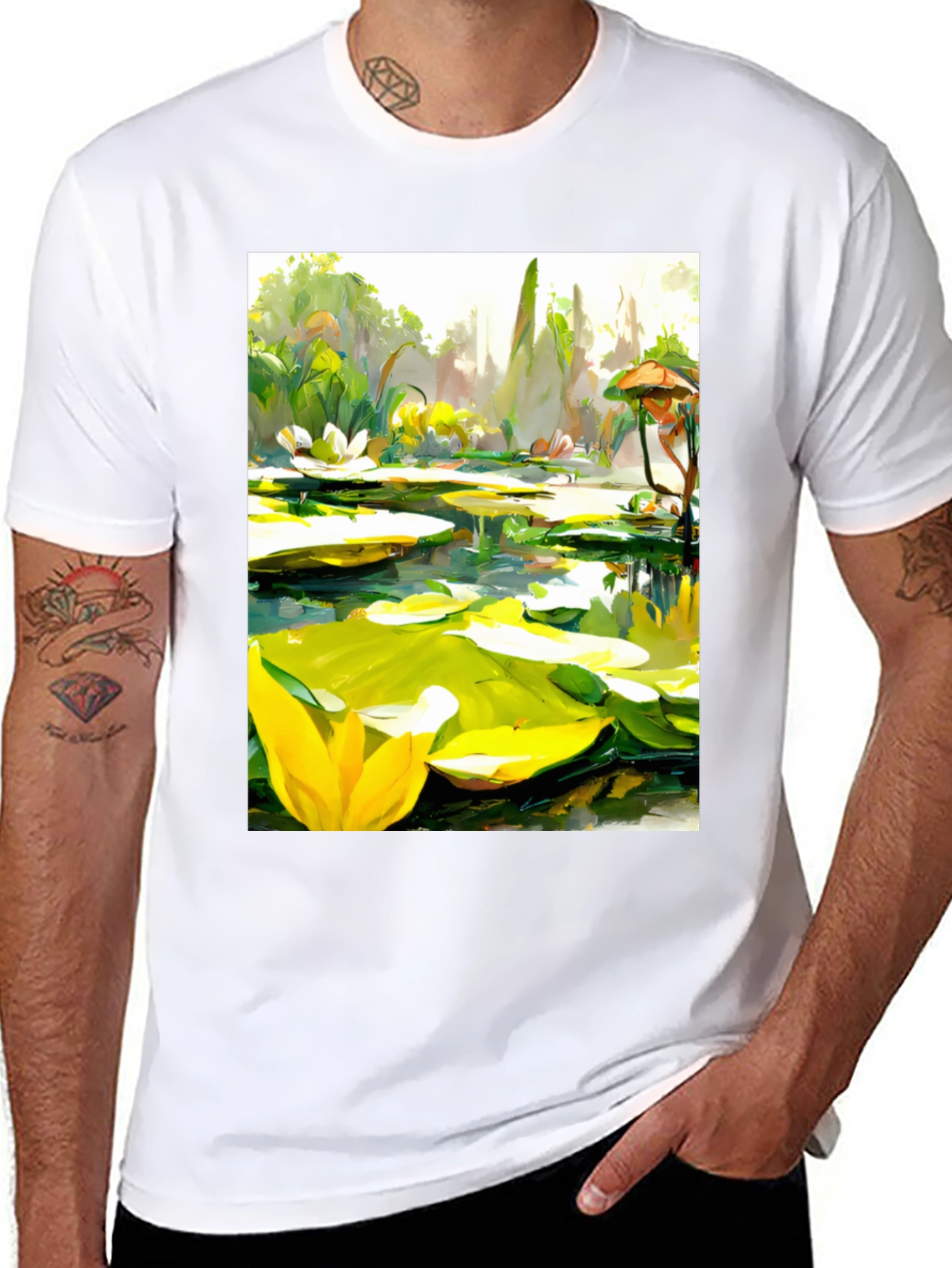Lily Pad Pond Art T-Shirt - Natures Beauty