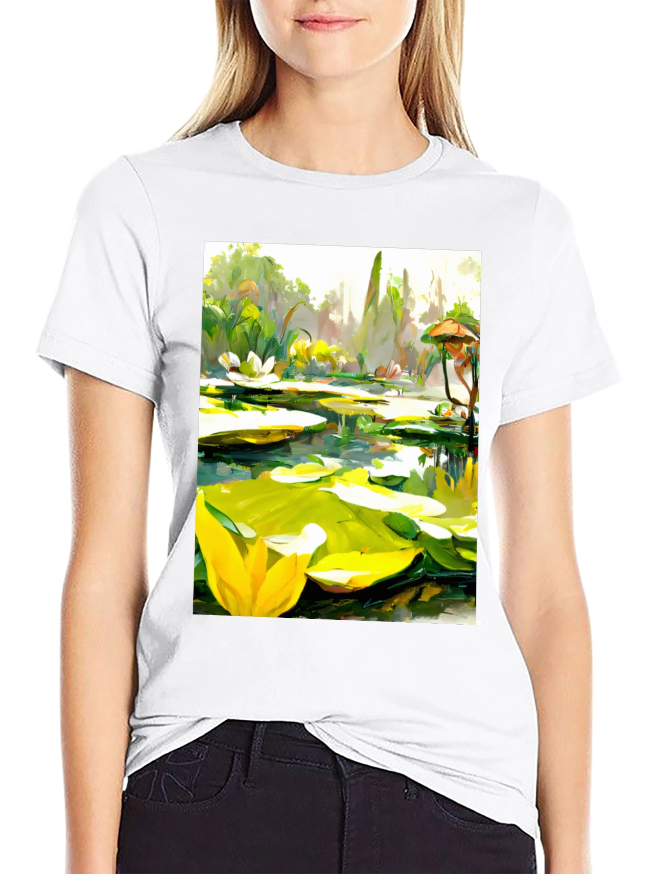 Lily Pad Pond Art T-Shirt - Natures Beauty