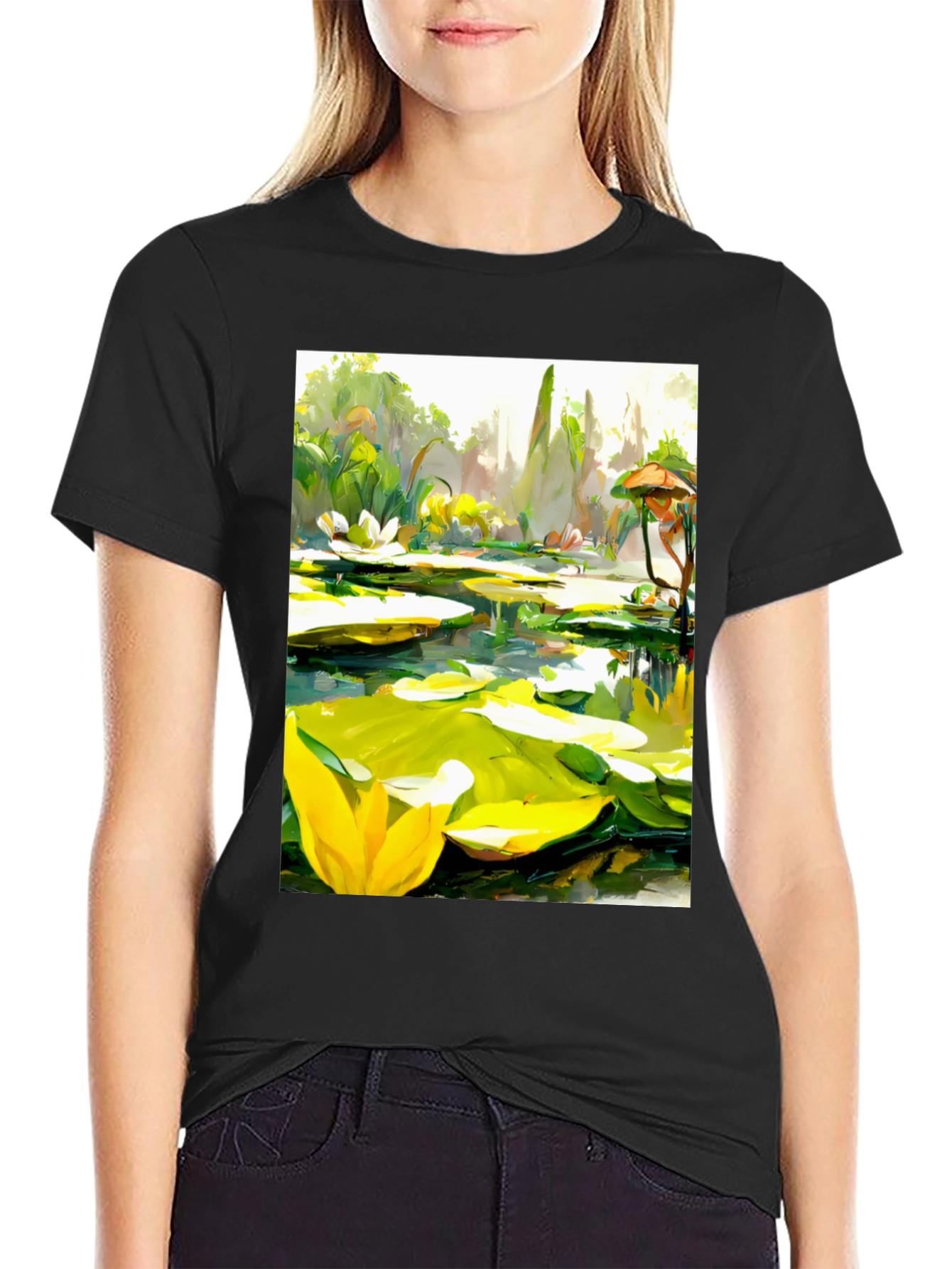 Lily Pad Pond Art T-Shirt - Natures Beauty