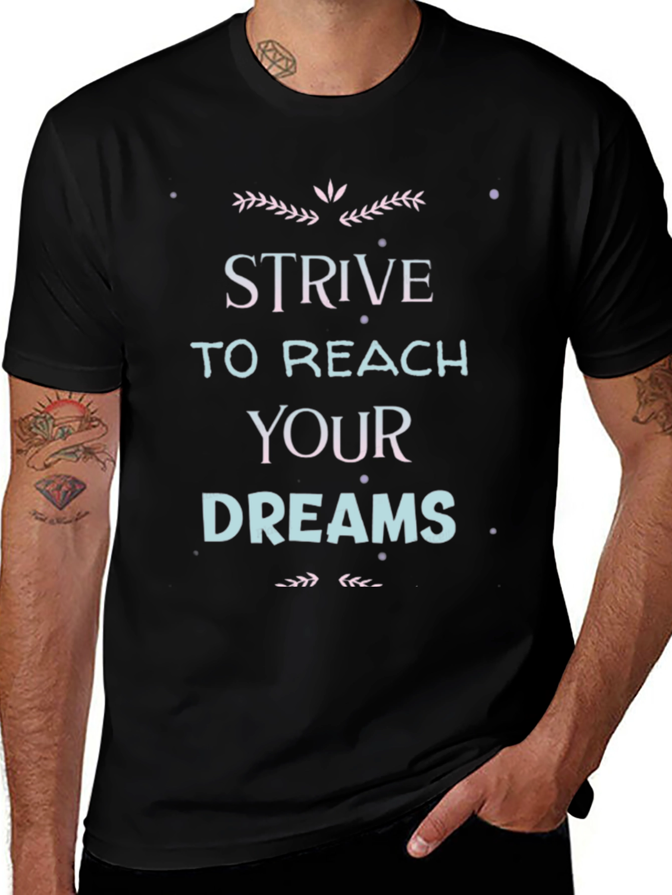 Strive to Reach Your Dreams Black Graphic Tee