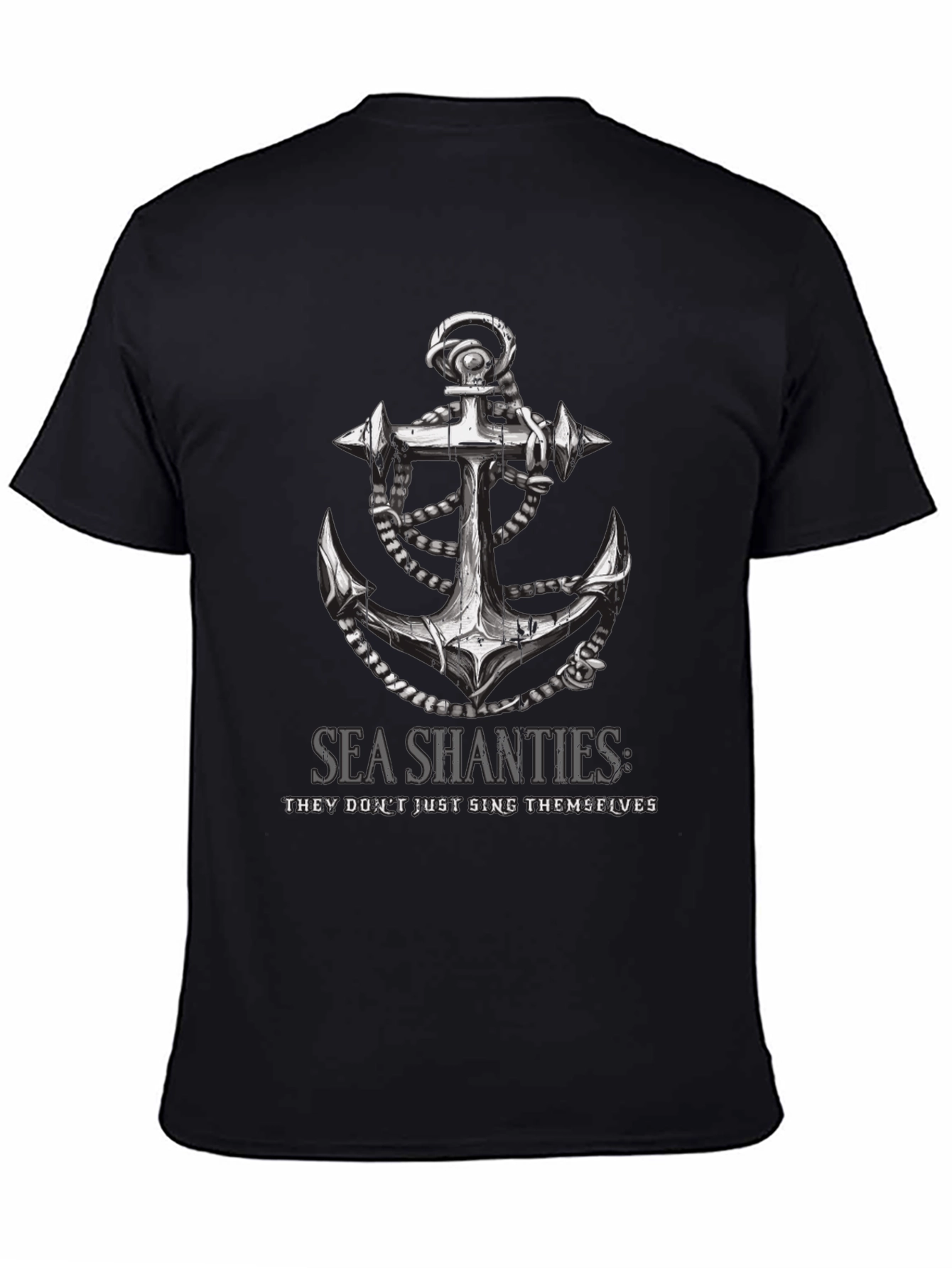 Sea Shanties Anchor Graphic T-Shirt - Black
