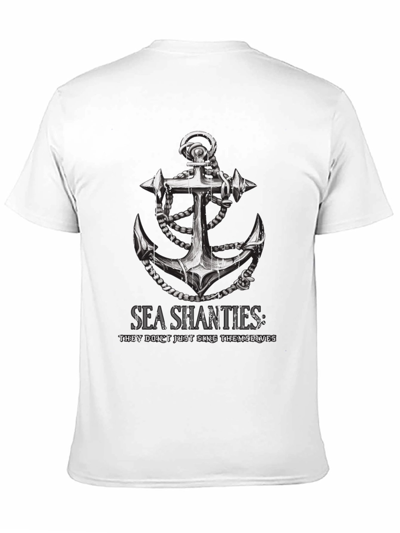 Sea Shanties Anchor Graphic T-Shirt - Black