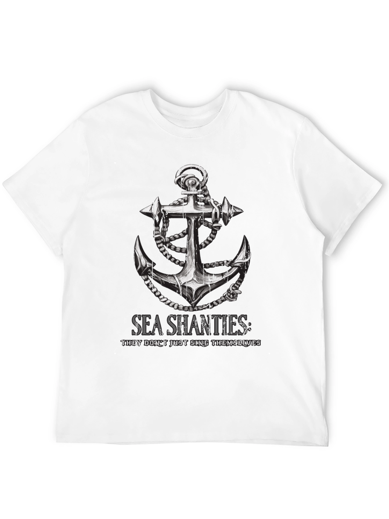 Sea Shanties Anchor Graphic T-Shirt - Black