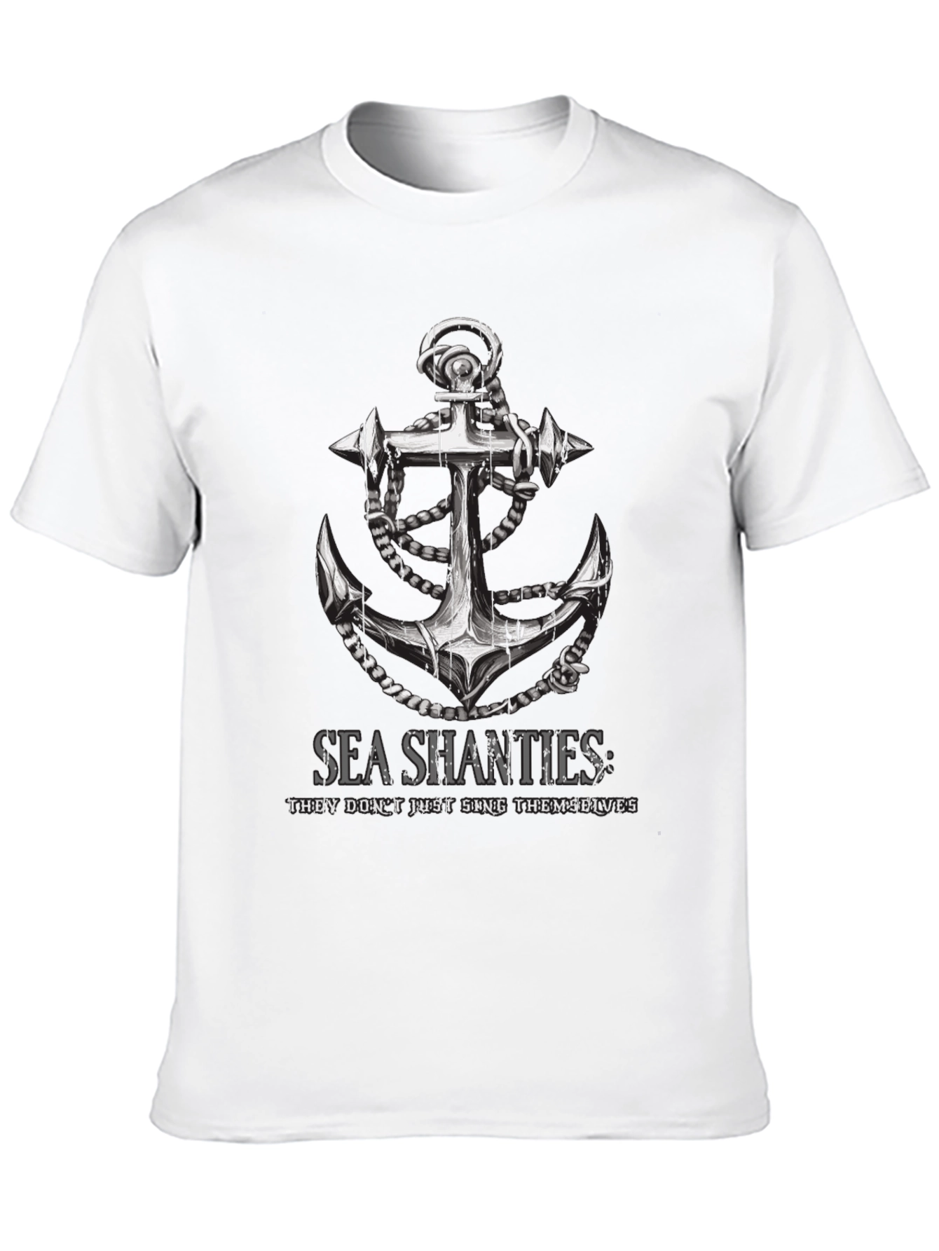 Sea Shanties Anchor Graphic T-Shirt - Black