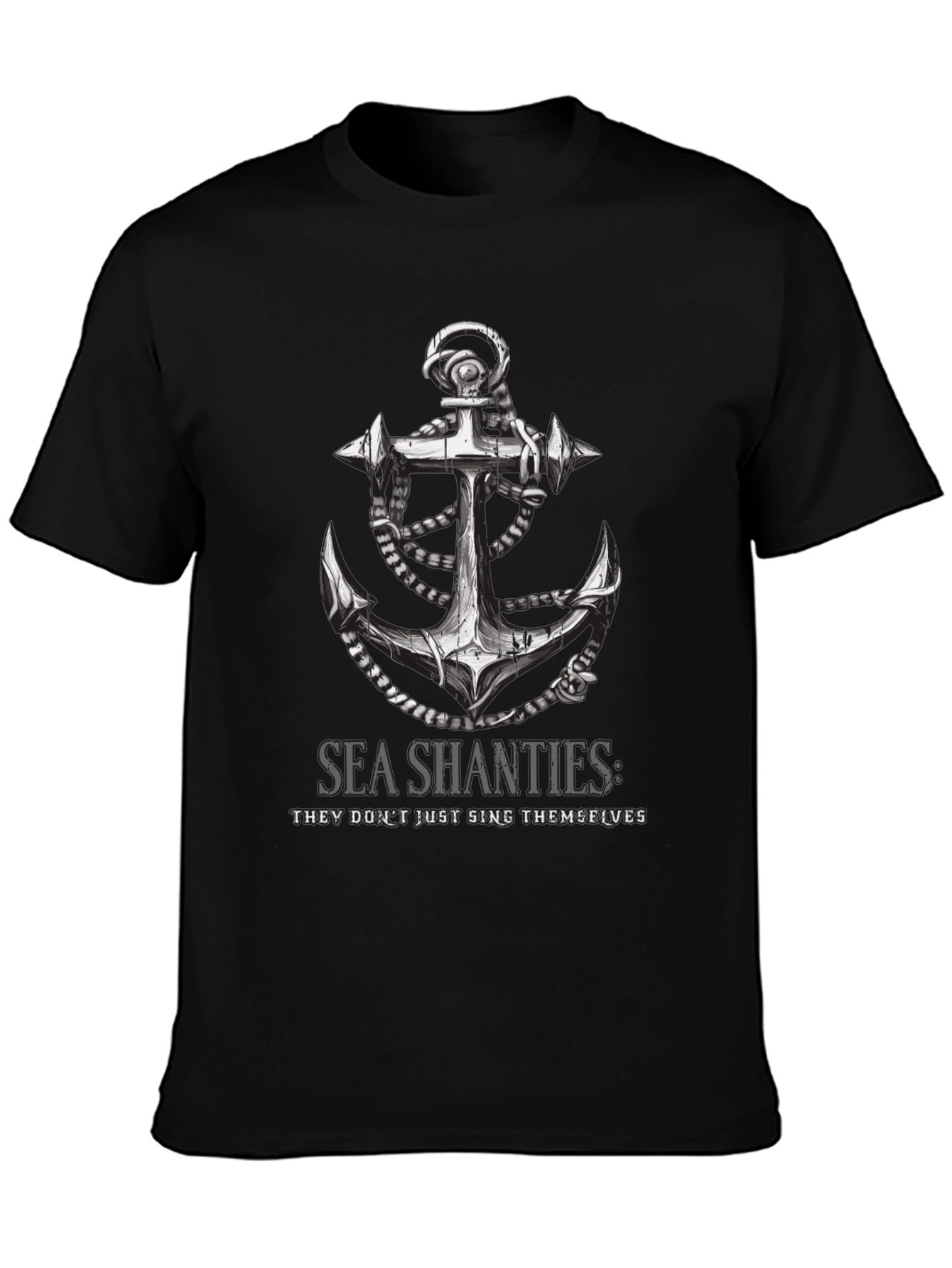 Sea Shanties Anchor Graphic T-Shirt - Black