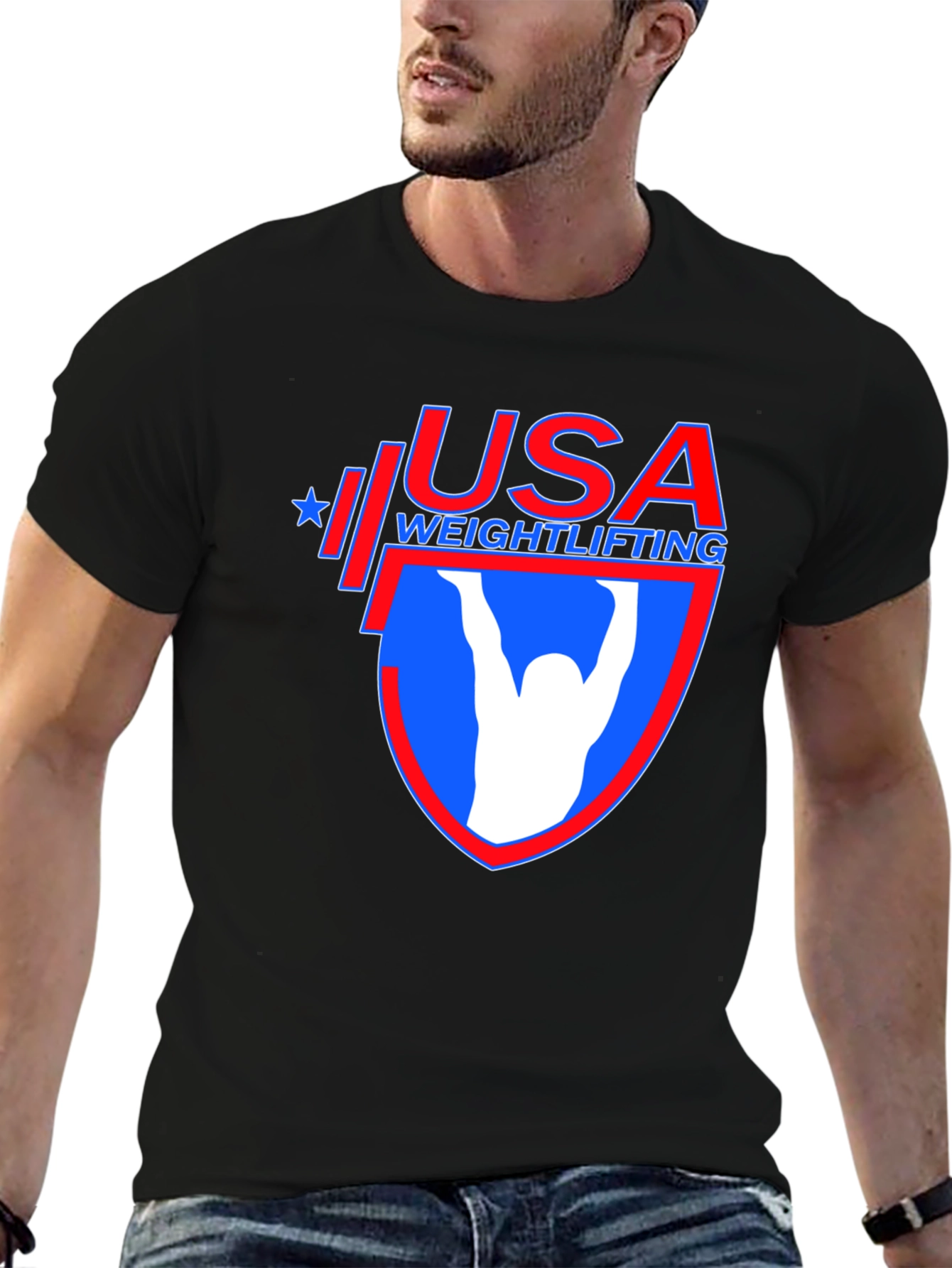 USA Weightlifting Graphic T-Shirt - Patriotic Gym Apparel