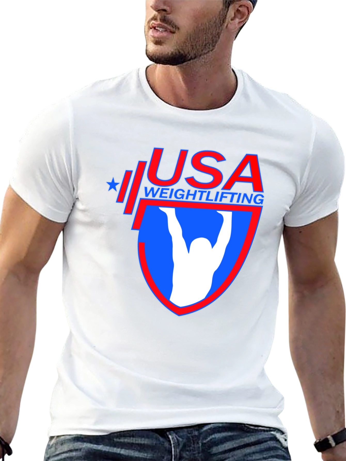 USA Weightlifting Graphic T-Shirt - Patriotic Gym Apparel