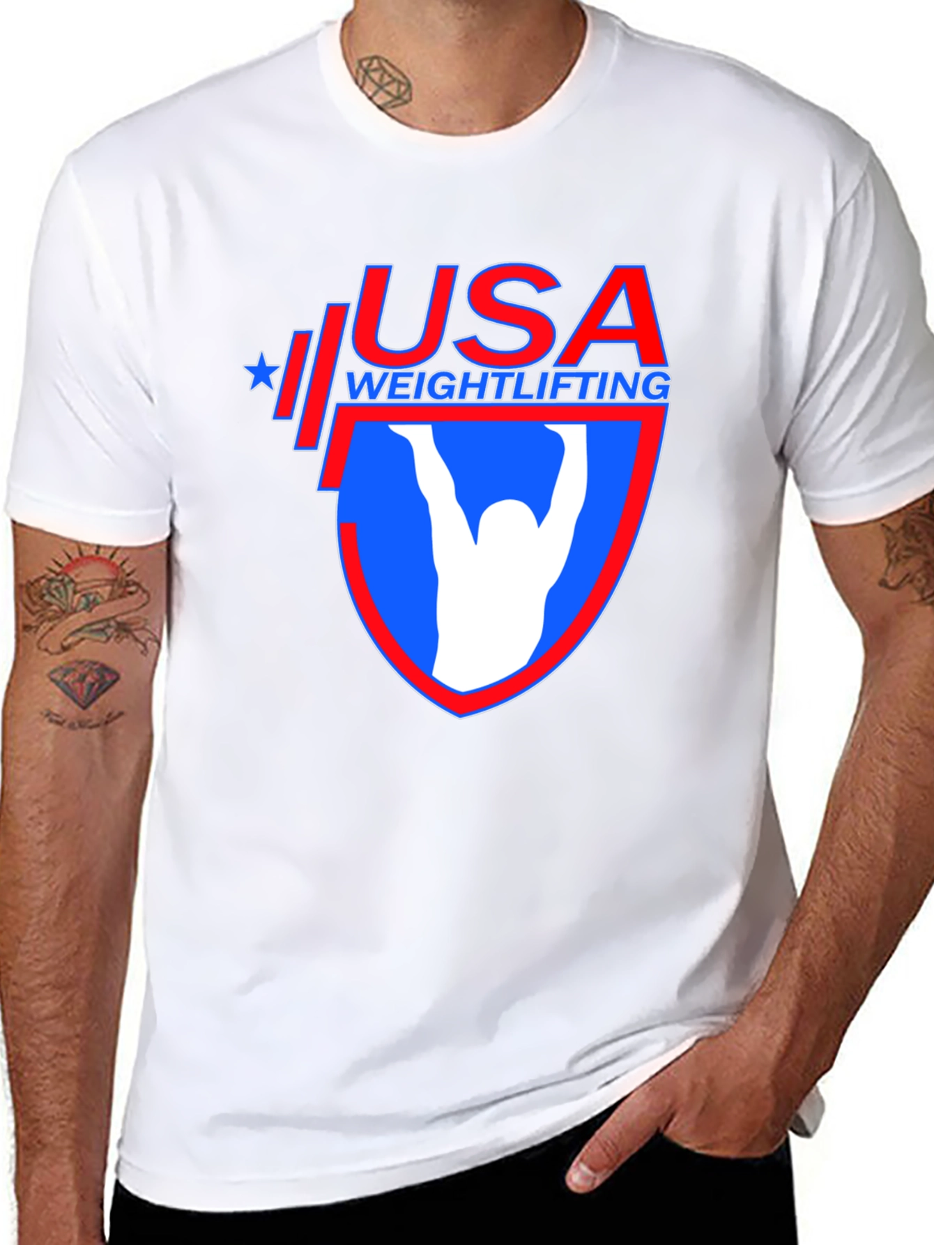 USA Weightlifting Graphic T-Shirt - Patriotic Gym Apparel