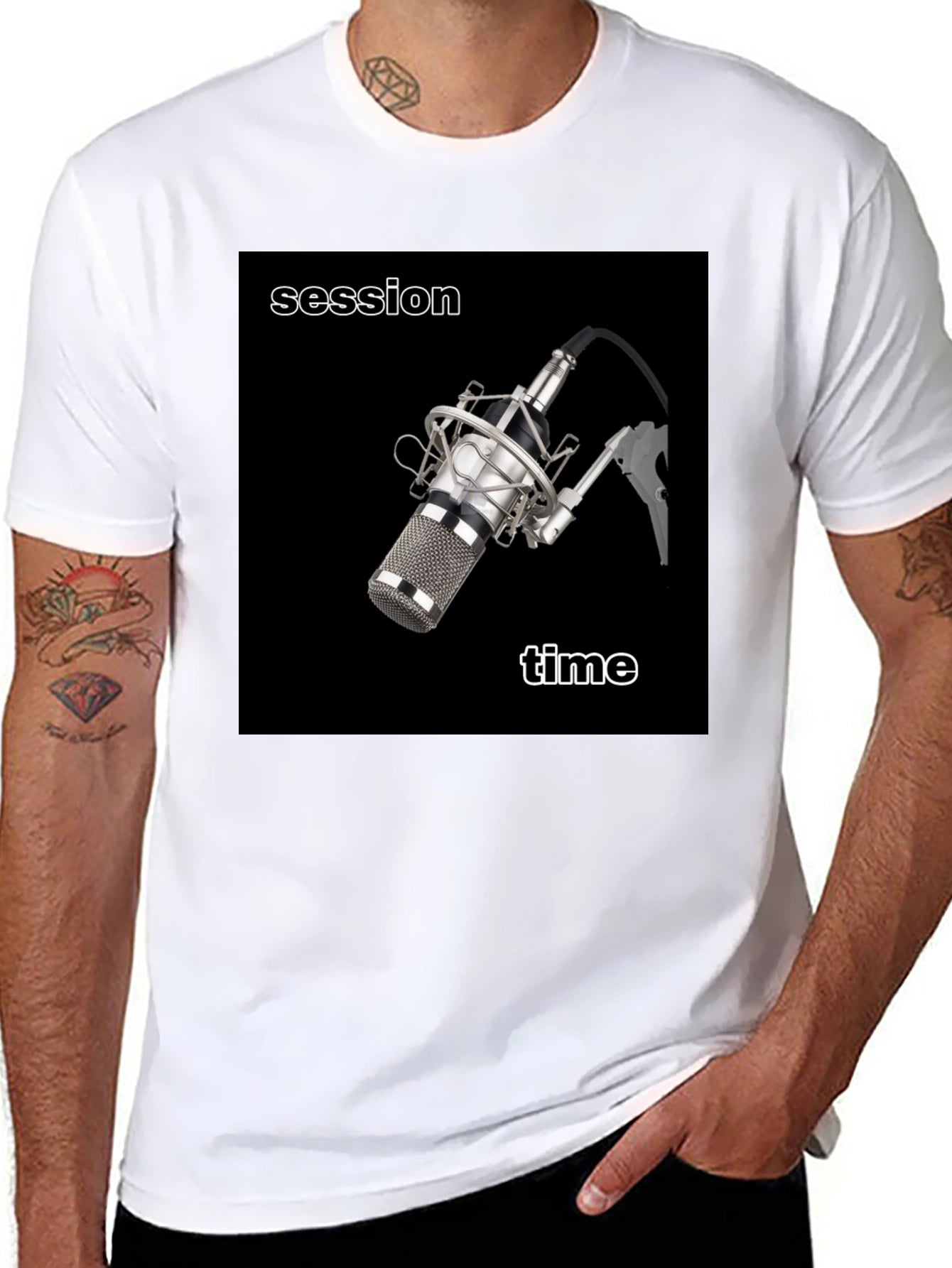 Session Time Microphone T-Shirt - Musician Apparel