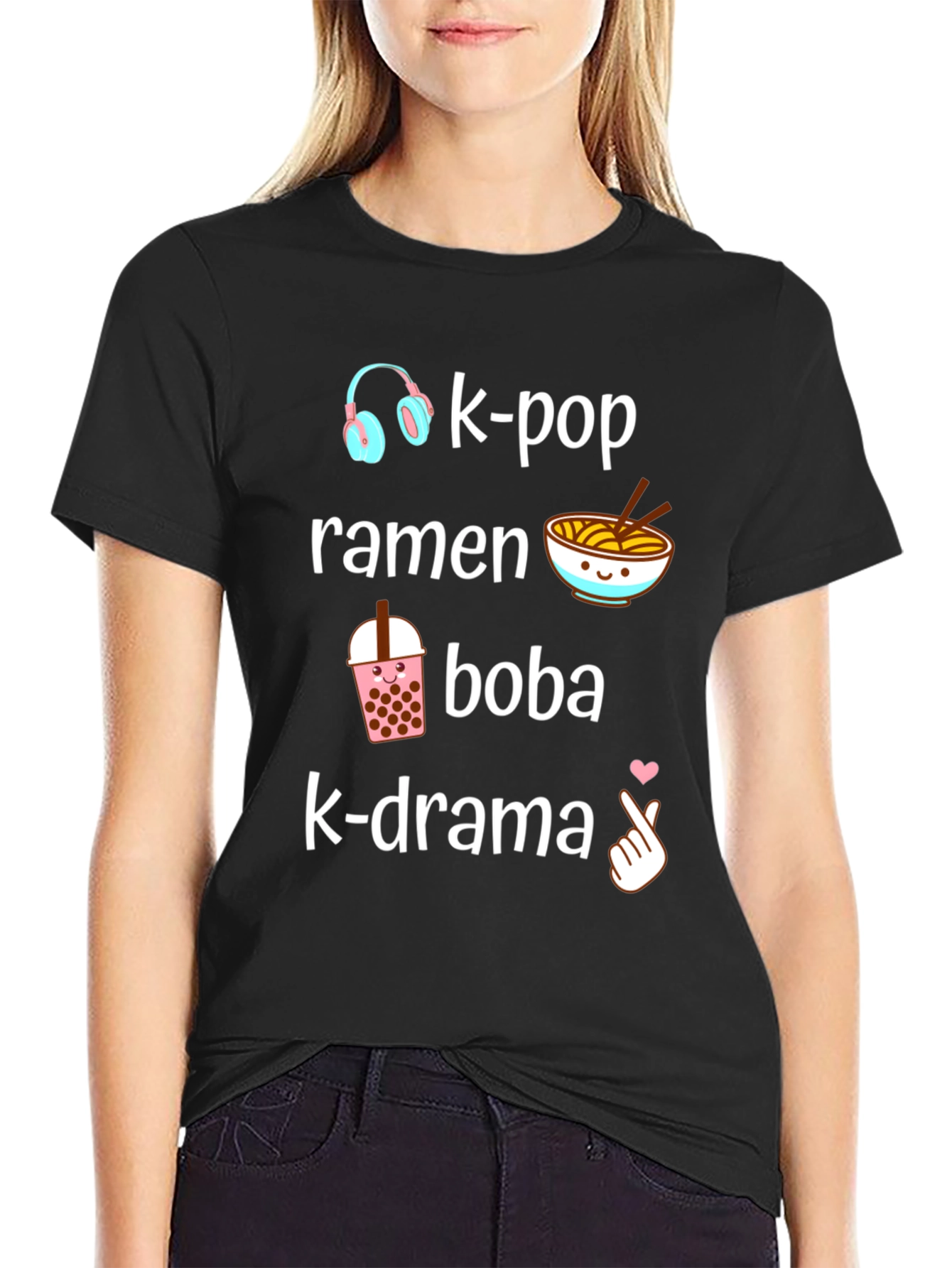 K-Pop Ramen Boba K-Drama Graphic T-Shirt