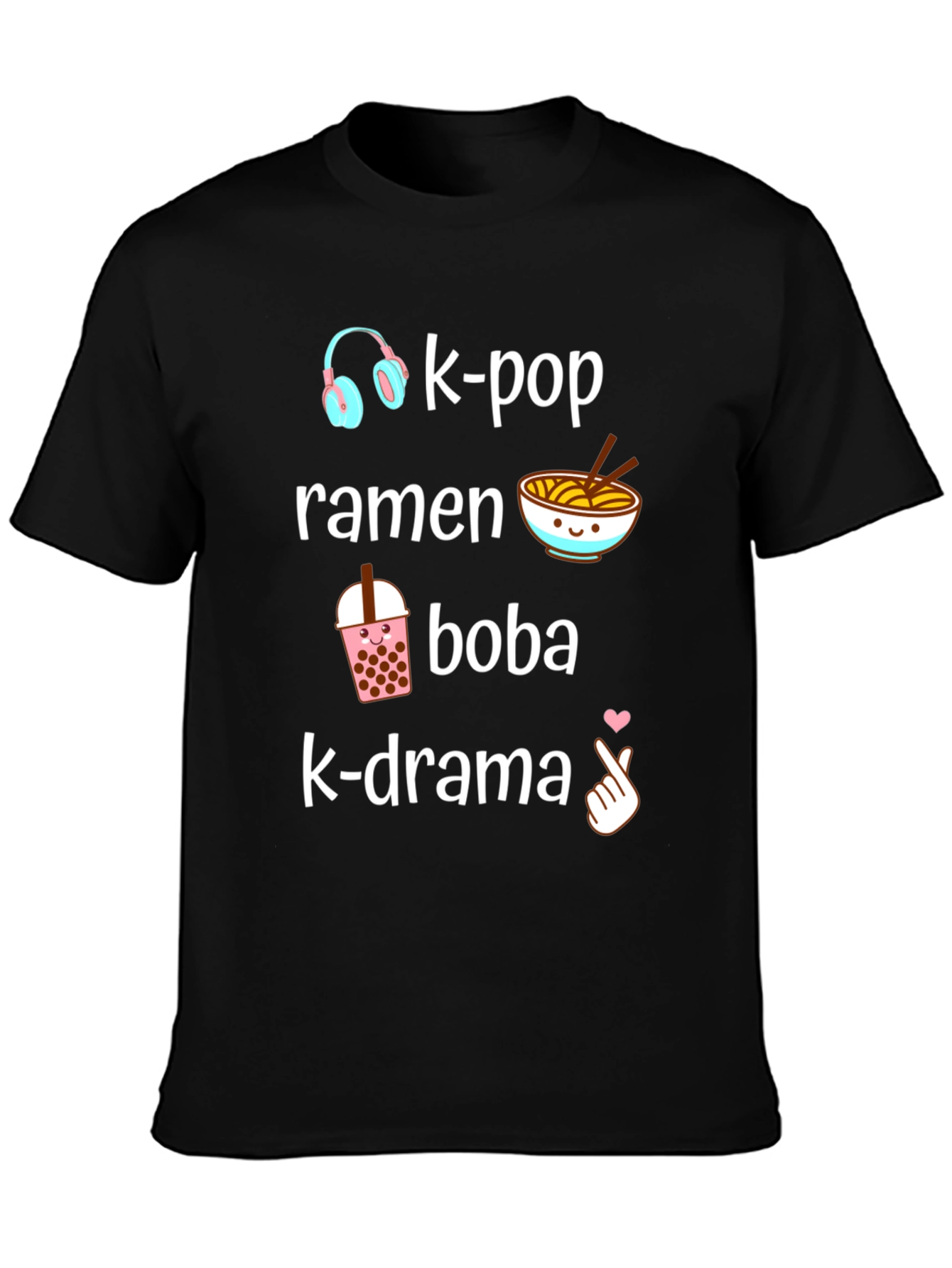 K-Pop Ramen Boba K-Drama Graphic T-Shirt