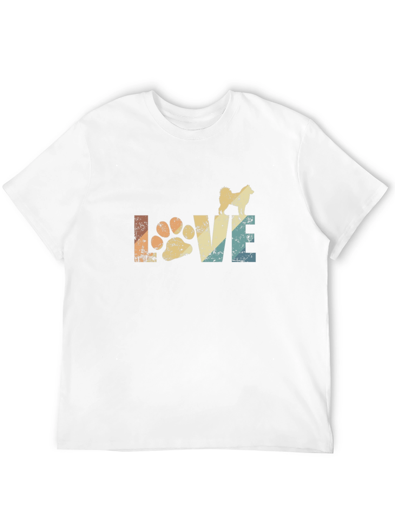 Love Dog Paw T-Shirt Retro Style
