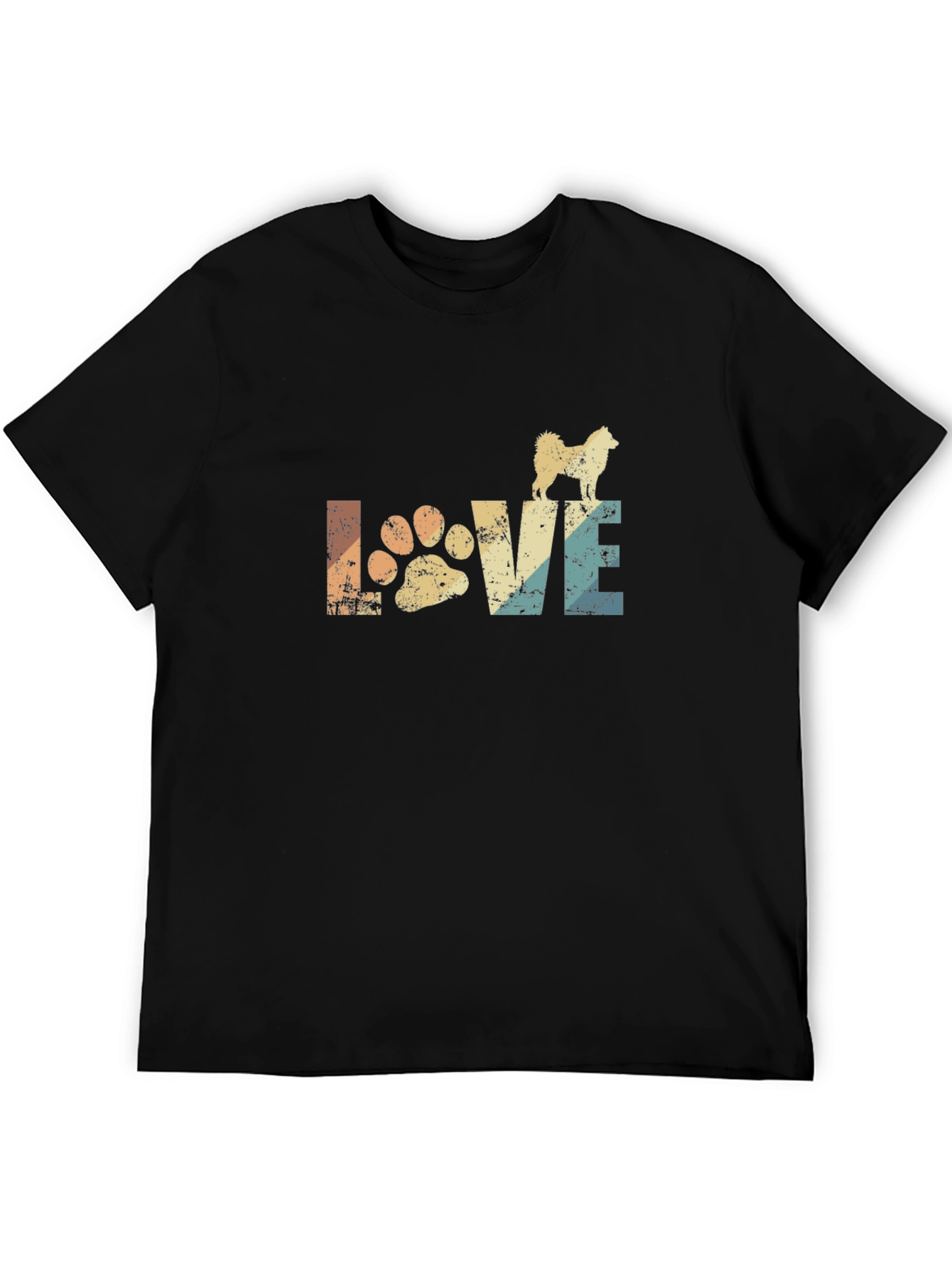 Love Dog Paw T-Shirt Retro Style