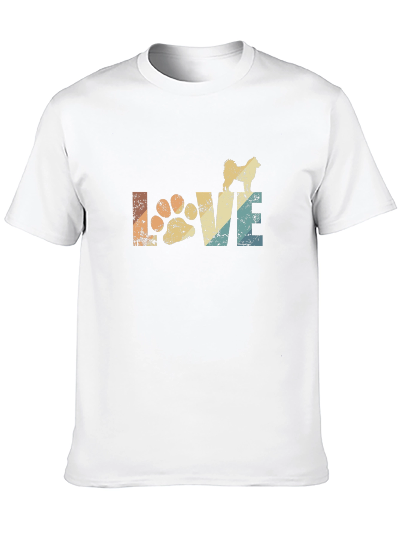 Love Dog Paw T-Shirt Retro Style